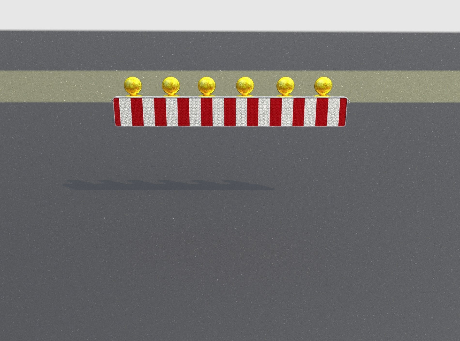 Construction Barrier 4 with warning lights 600-35 250x2000mm Low-poly 3D model_3