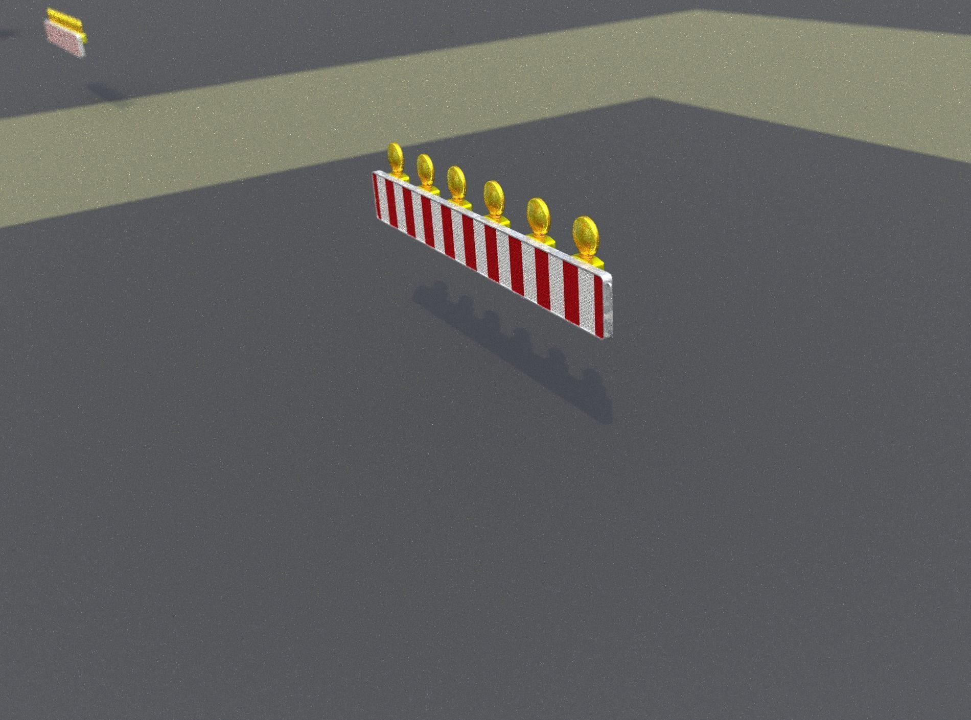 Construction Barrier 4 with warning lights 600-35 250x2000mm Low-poly 3D model_10
