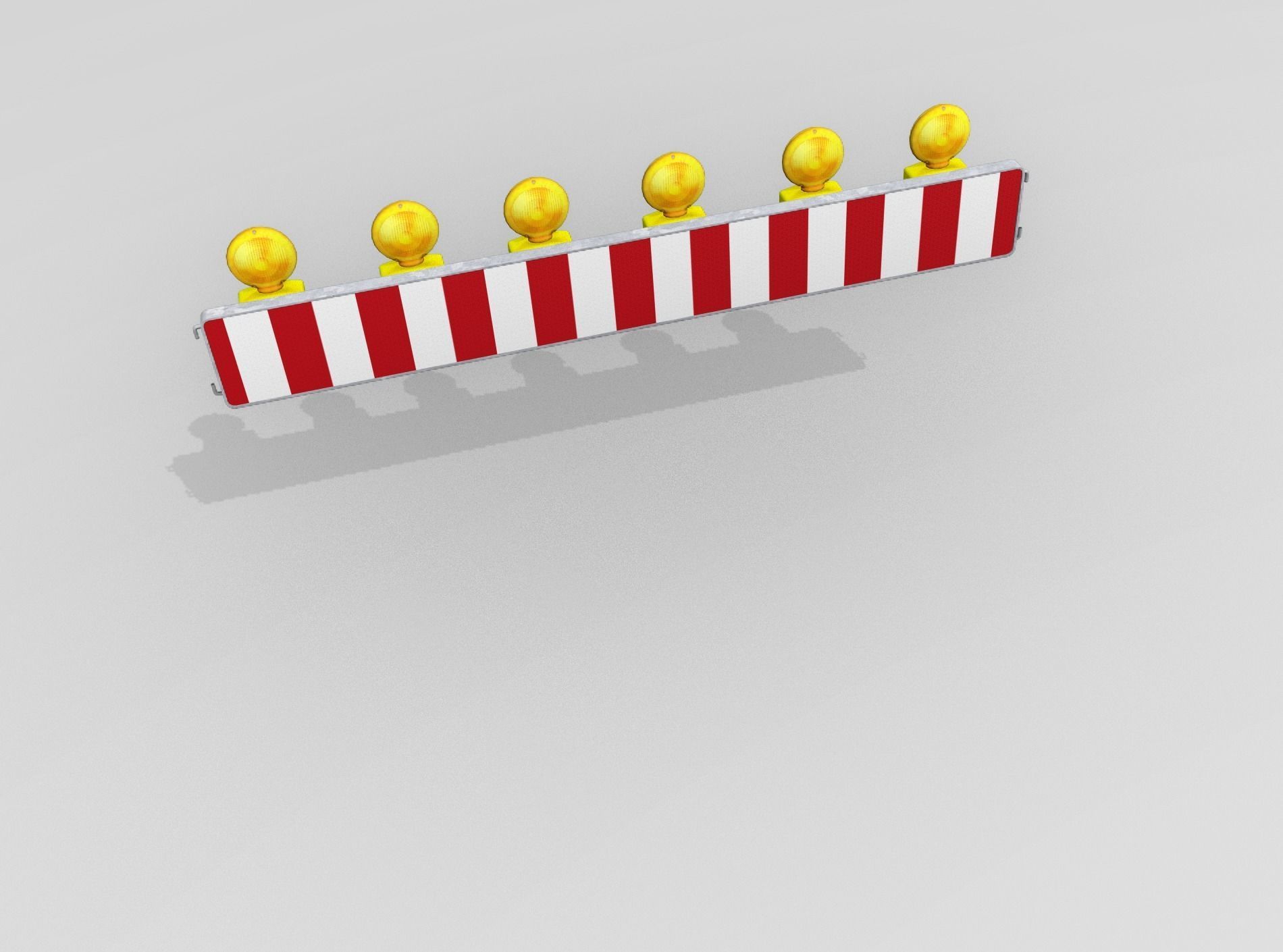Construction Barrier 4 with warning lights 600-35 250x2000mm Low-poly 3D model_45