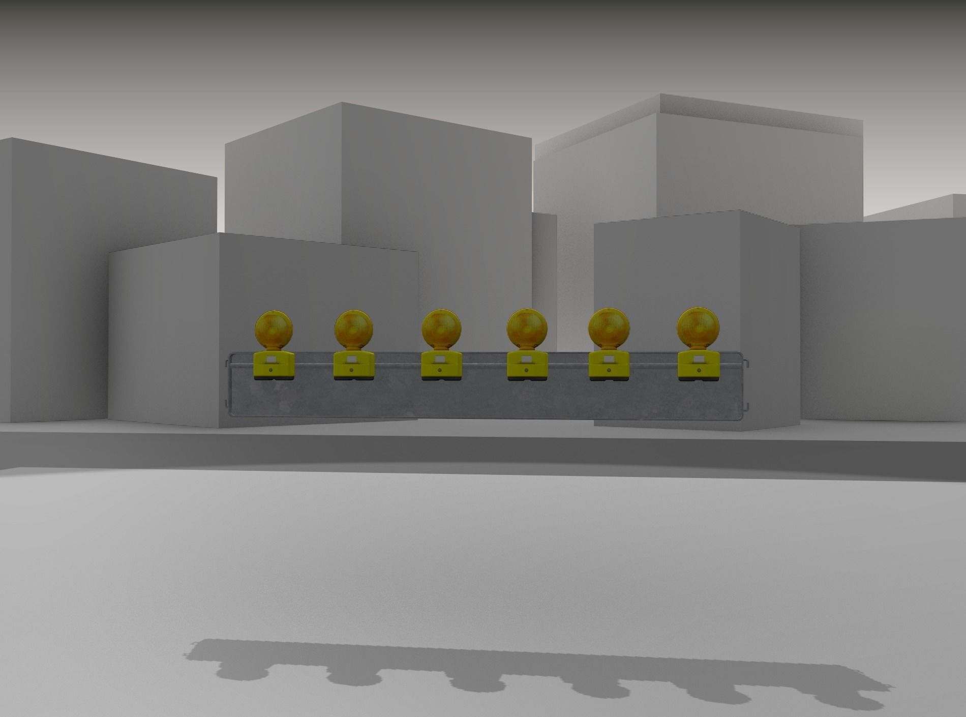 Construction Barrier 4 with warning lights 600-35 250x2000mm Low-poly 3D model_27