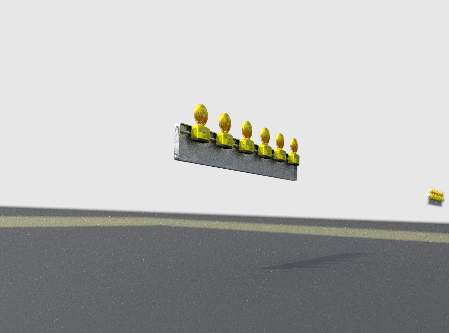 Construction Barrier 4 with warning lights 600-35 250x2000mm Low-poly 3D model_18