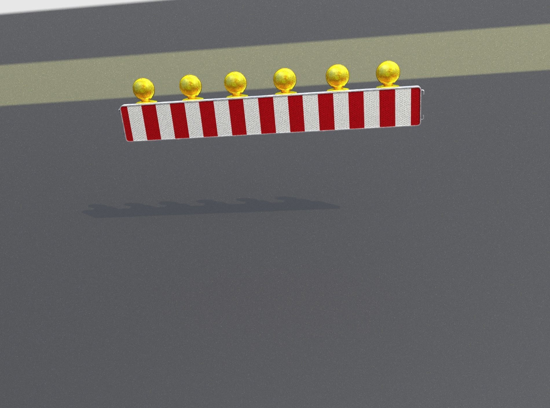 Construction Barrier 4 with warning lights 600-35 250x2000mm Low-poly 3D model_48