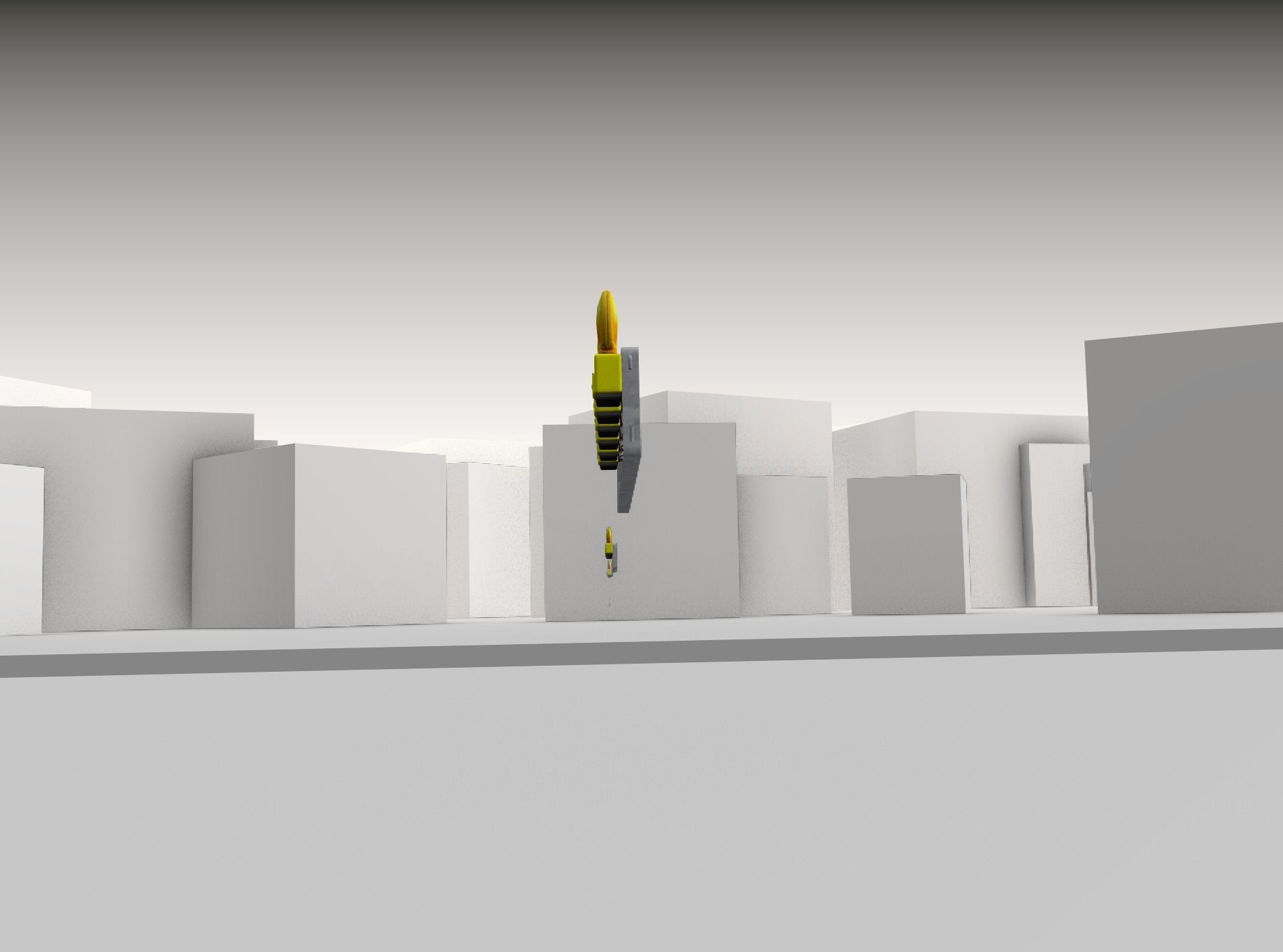 Construction Barrier 4 with warning lights 600-35 250x2000mm Low-poly 3D model_35