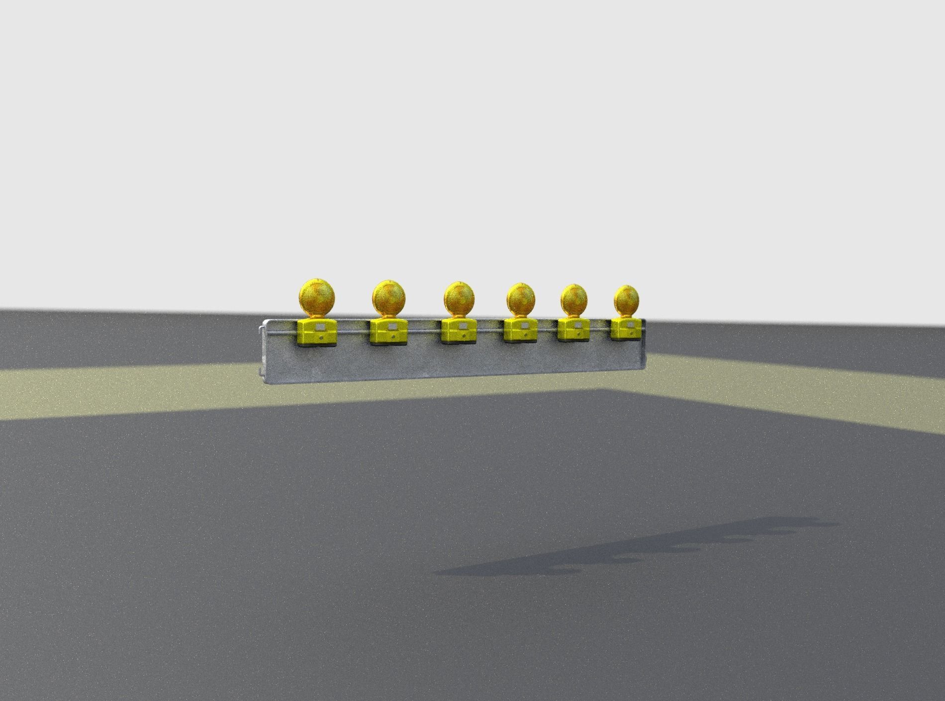 Construction Barrier 4 with warning lights 600-35 250x2000mm Low-poly 3D model_22