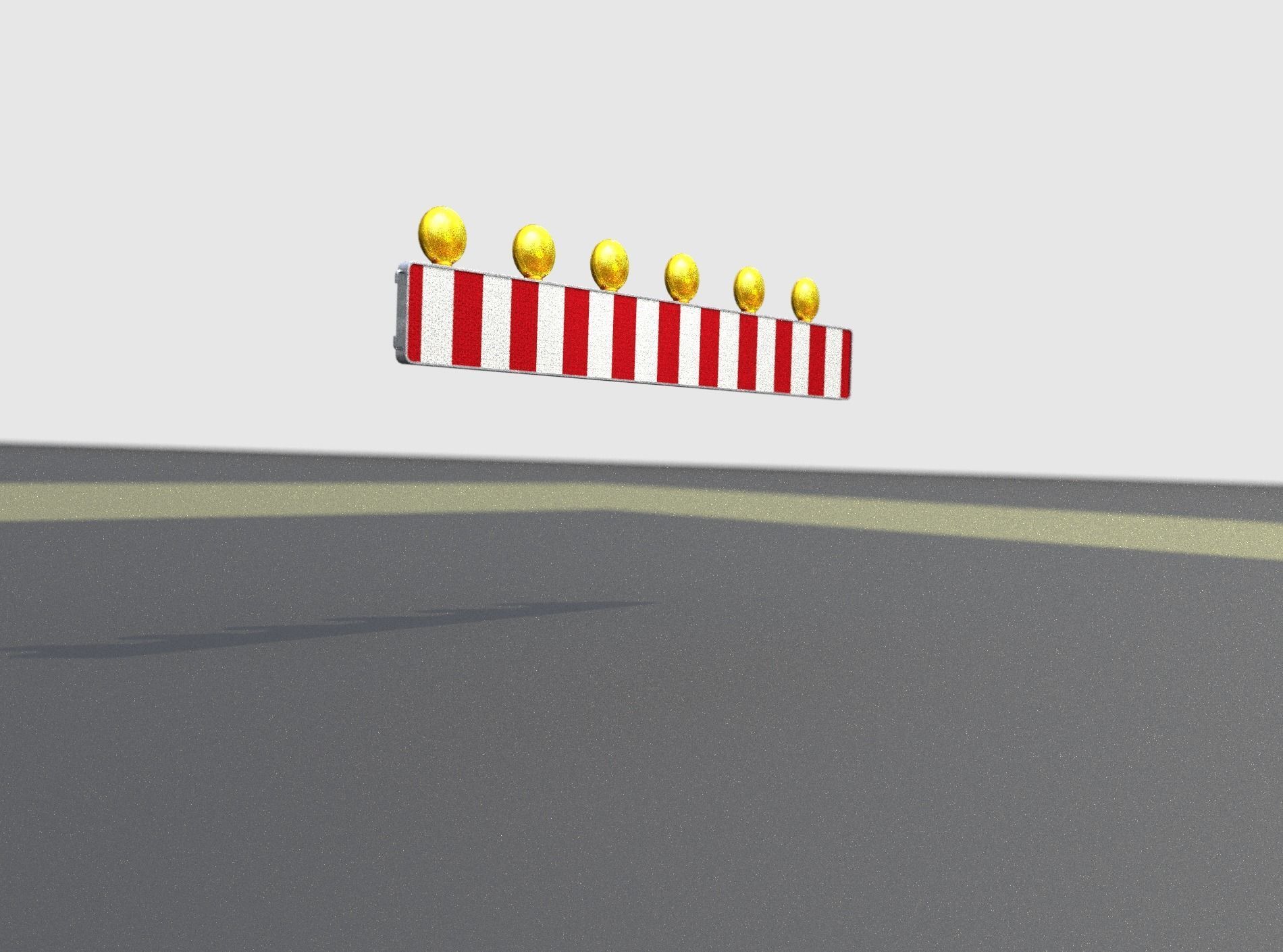 Construction Barrier 4 with warning lights 600-35 250x2000mm Low-poly 3D model_42