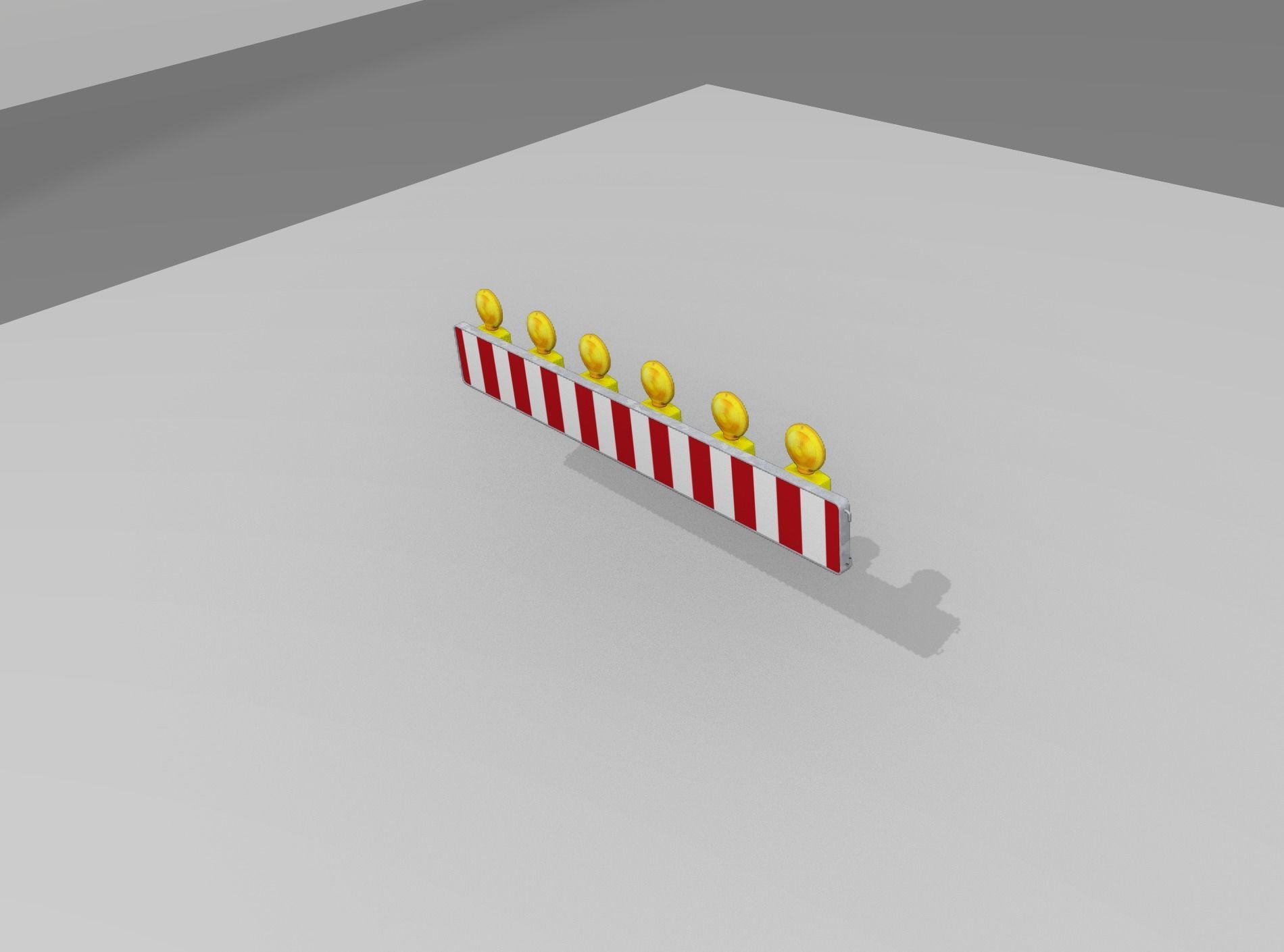 Construction Barrier 4 with warning lights 600-35 250x2000mm Low-poly 3D model_9