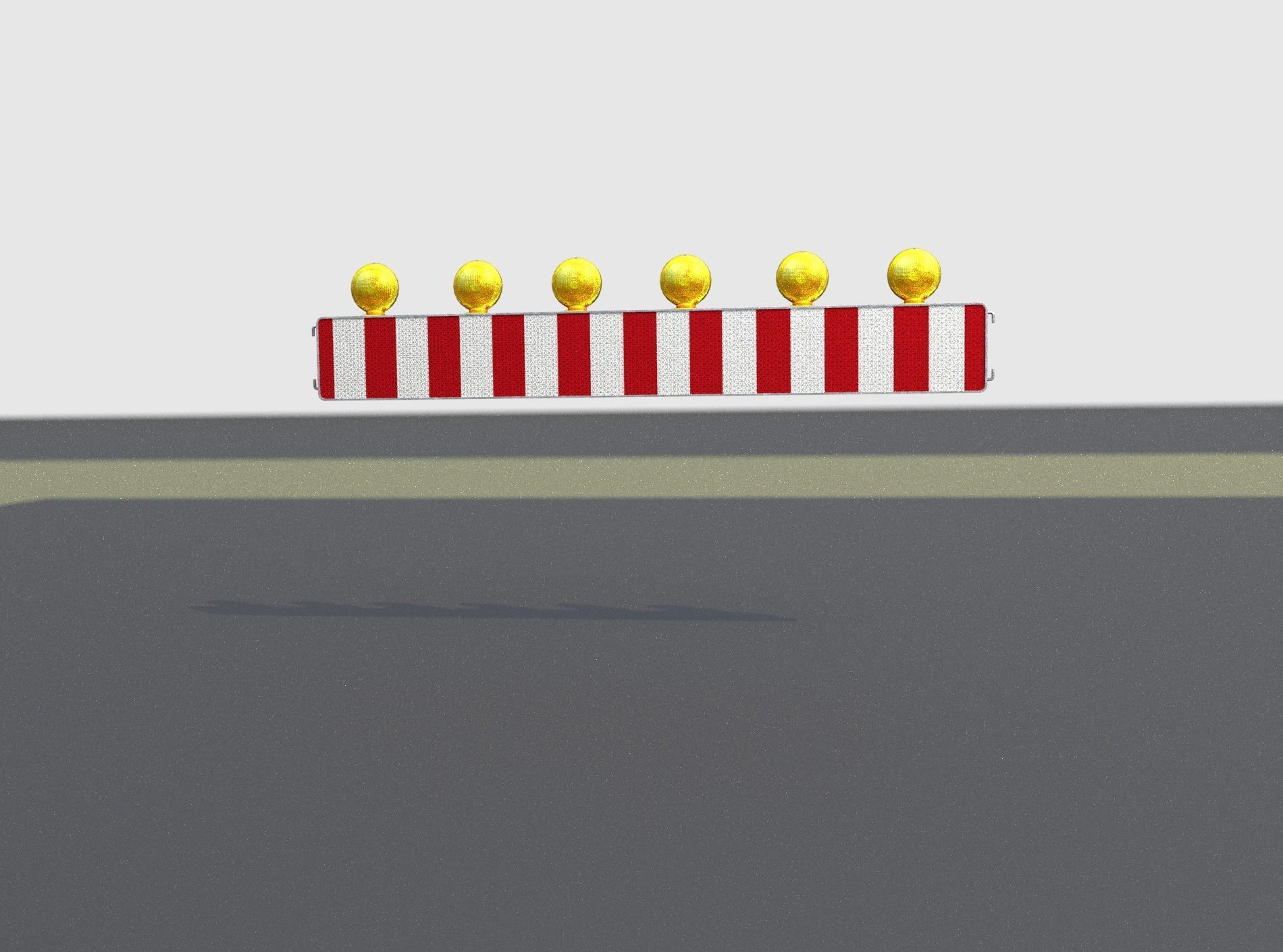 Construction Barrier 4 with warning lights 600-35 250x2000mm Low-poly 3D model_5