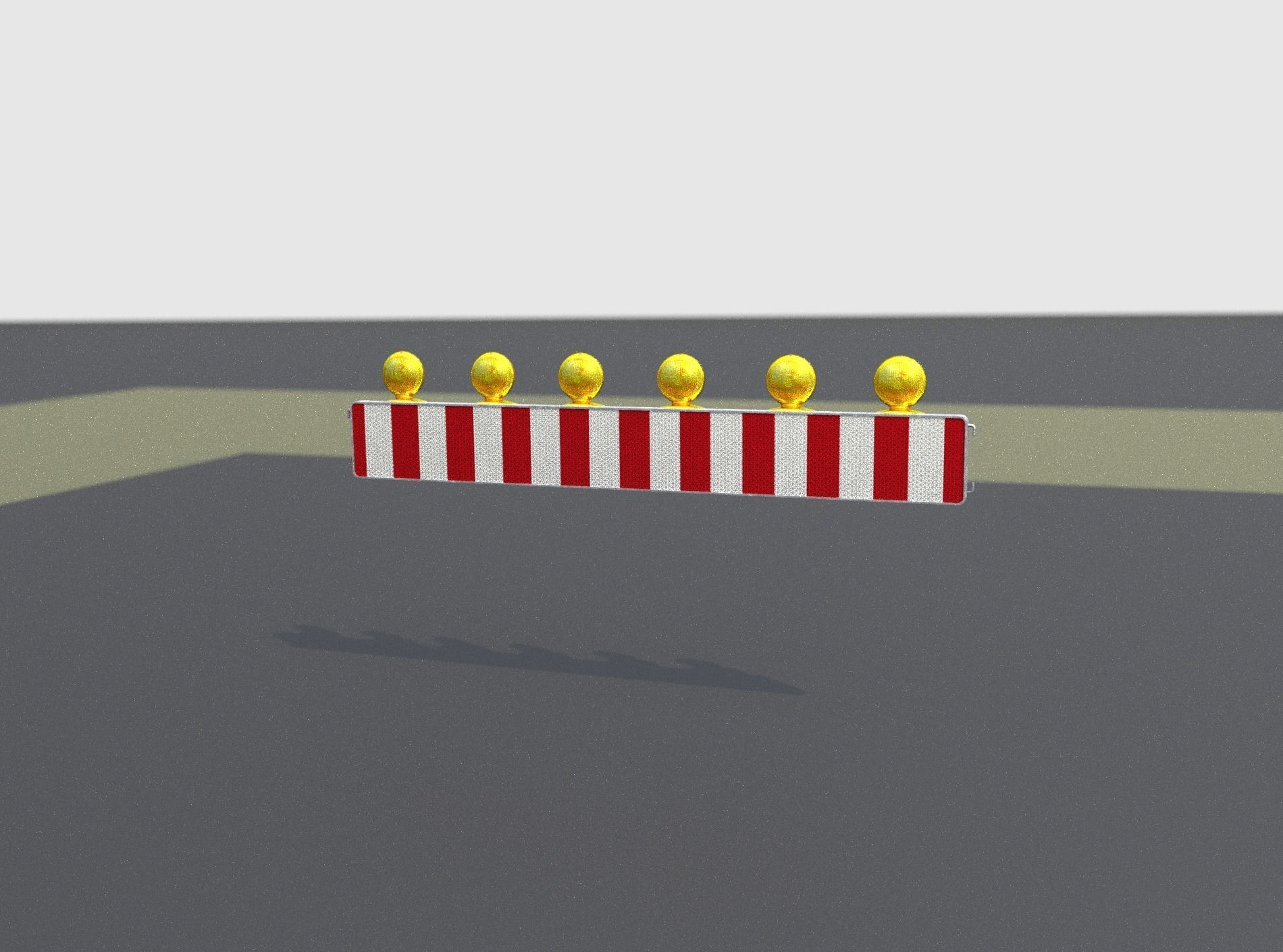 Construction Barrier 4 with warning lights 600-35 250x2000mm Low-poly 3D model_6