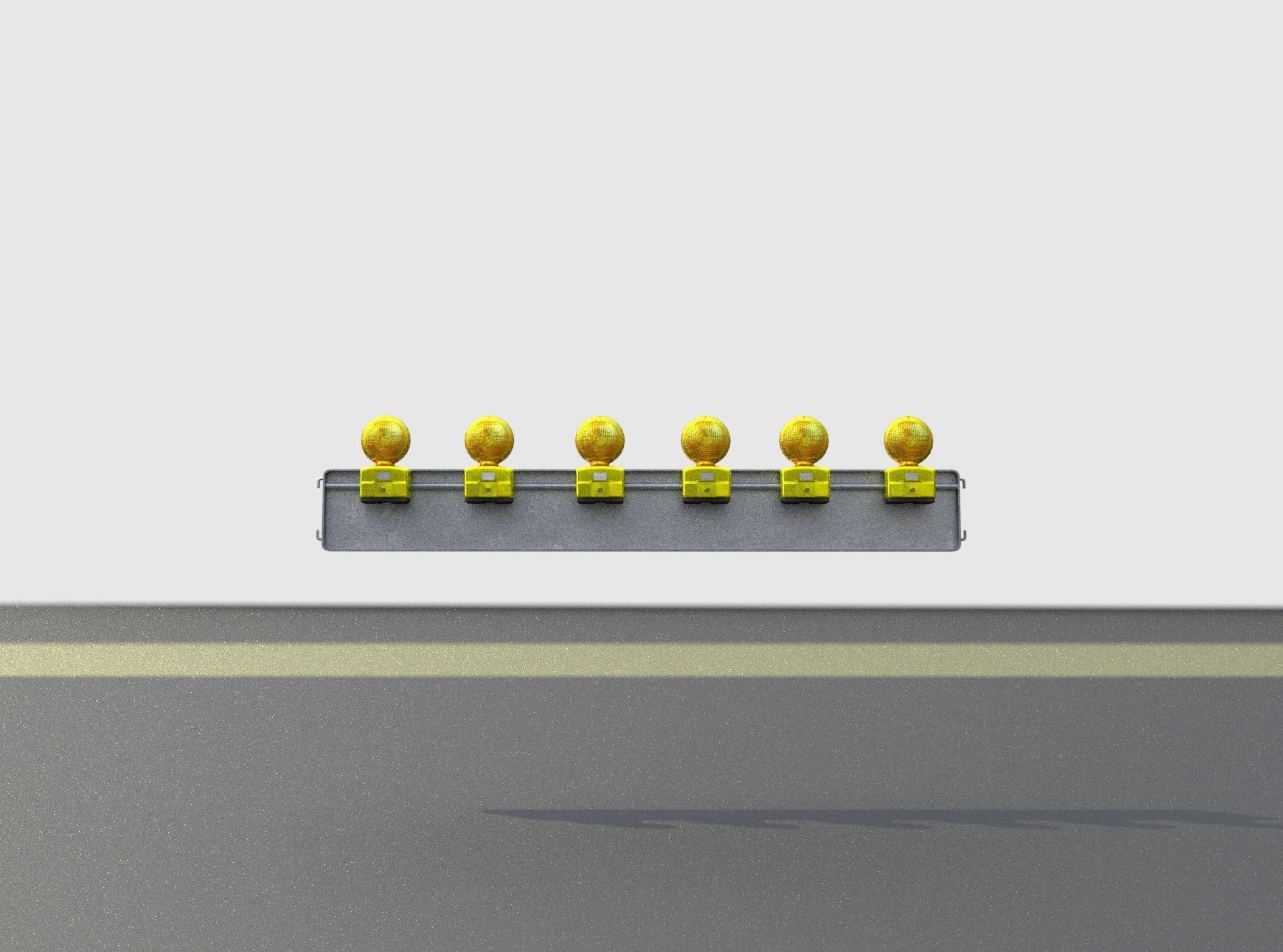 Construction Barrier 4 with warning lights 600-35 250x2000mm Low-poly 3D model_26