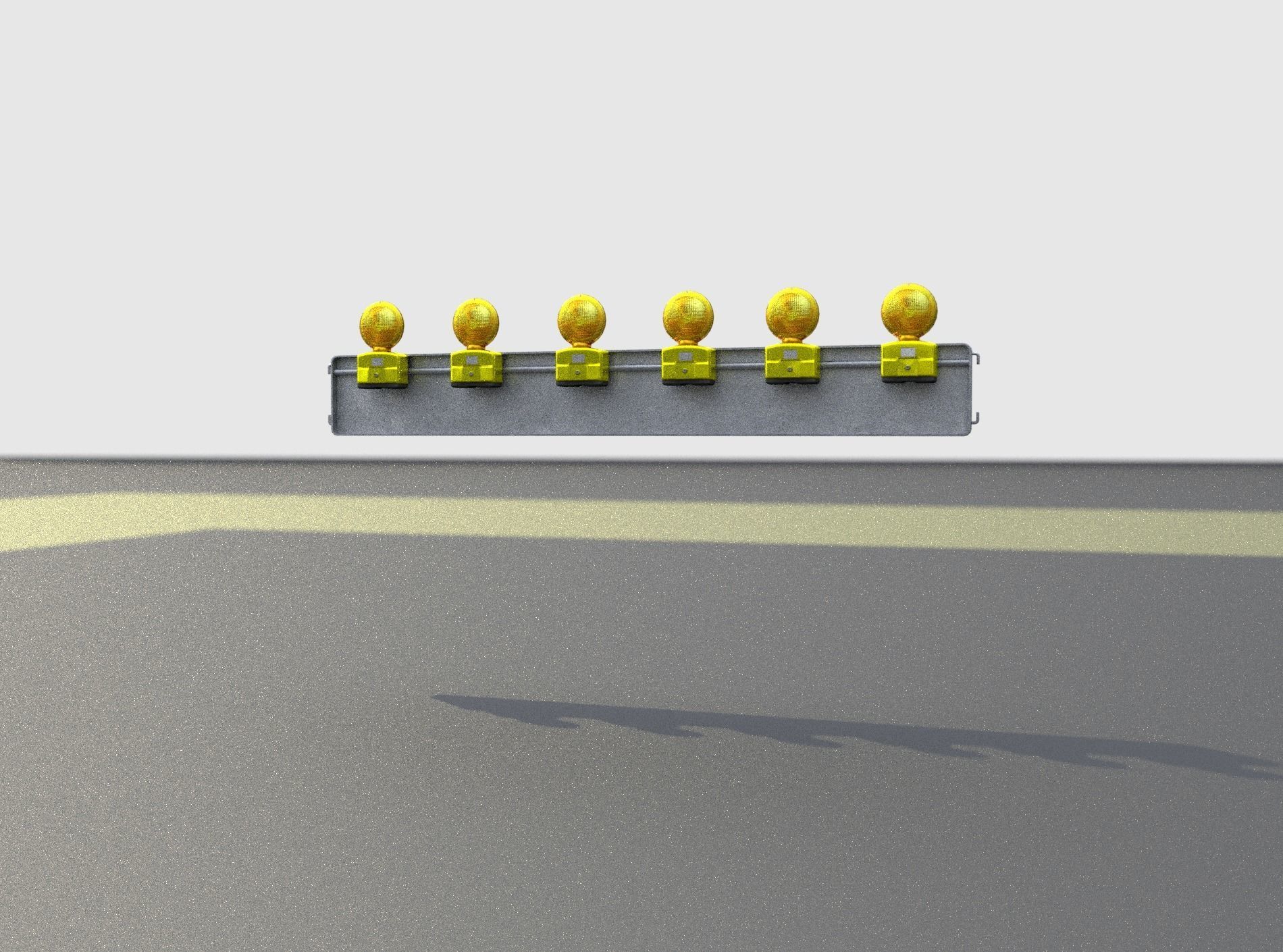 Construction Barrier 4 with warning lights 600-35 250x2000mm Low-poly 3D model_28