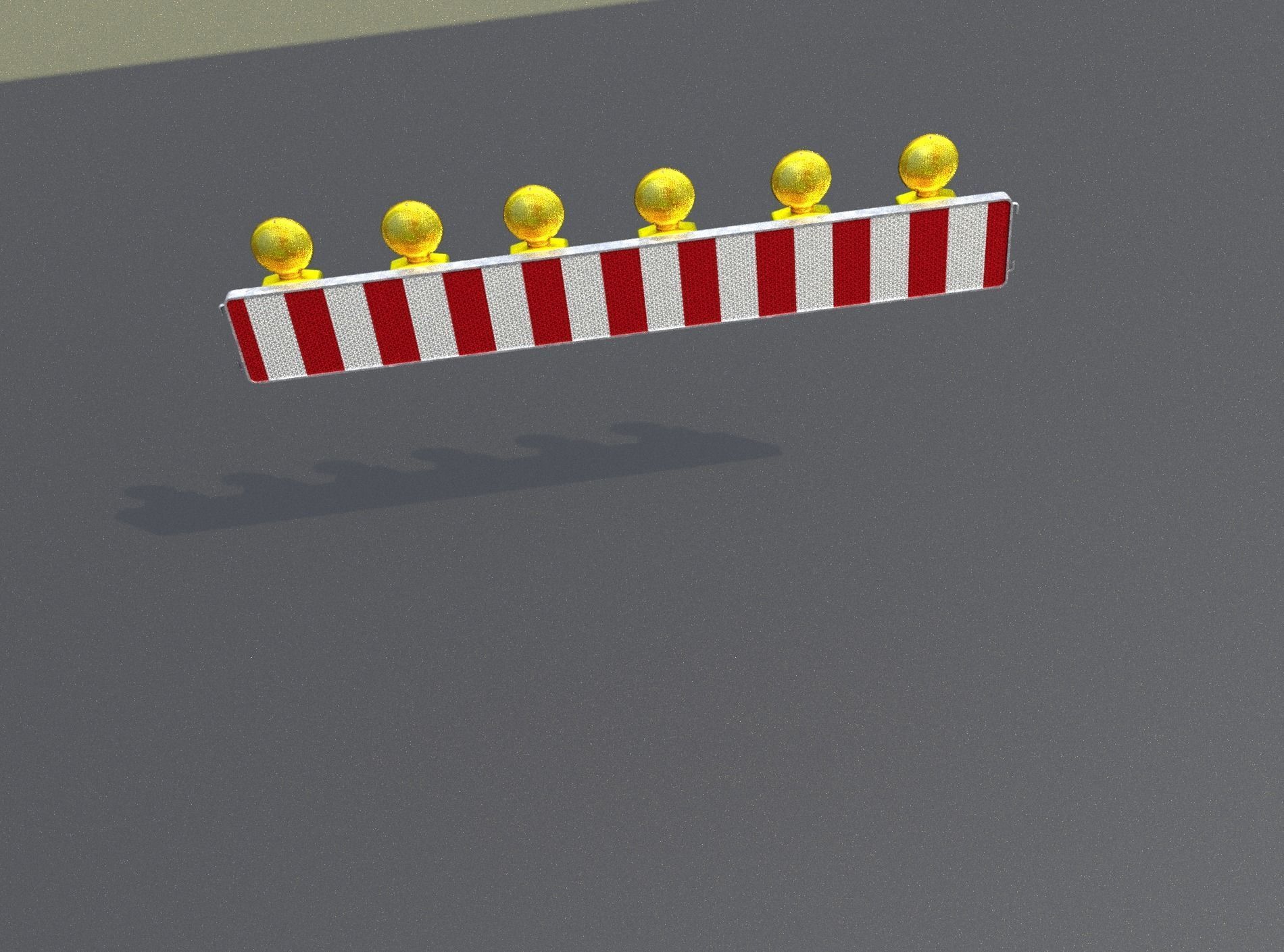 Construction Barrier 4 with warning lights 600-35 250x2000mm Low-poly 3D model_46