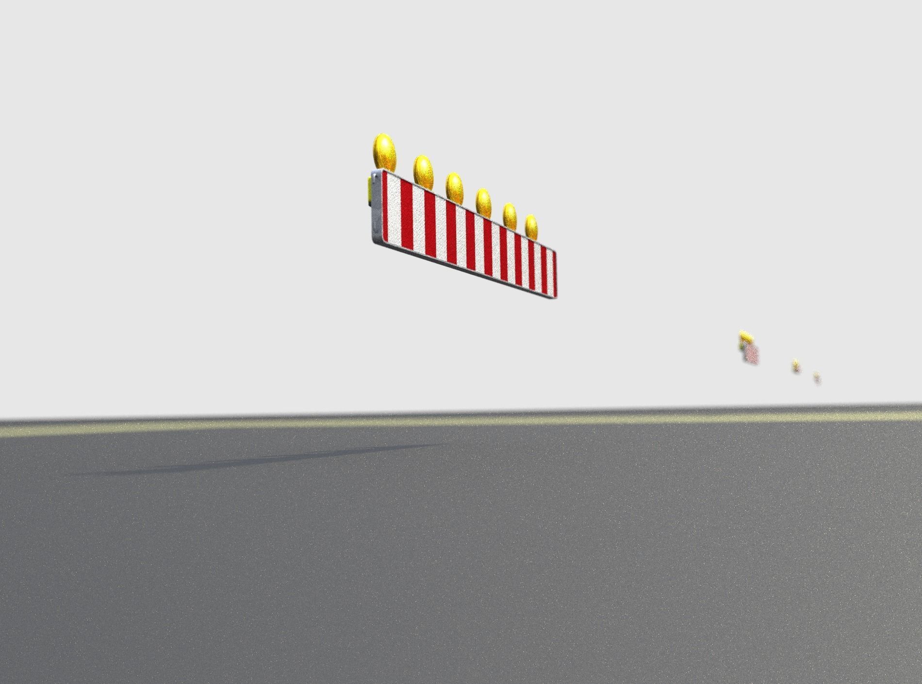 Construction Barrier 4 with warning lights 600-35 250x2000mm Low-poly 3D model_38