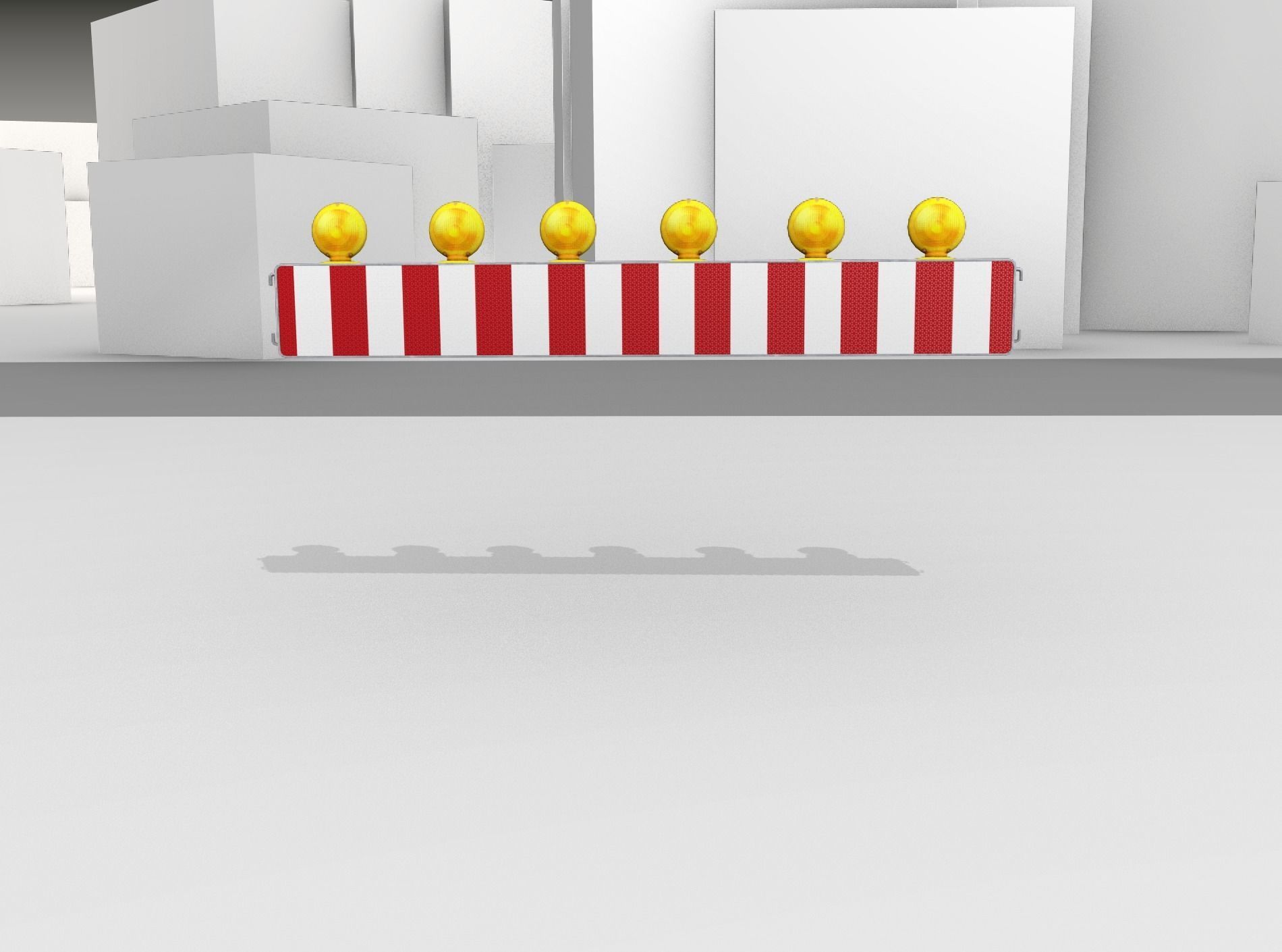 Construction Barrier 4 with warning lights 600-35 250x2000mm Low-poly 3D model_4