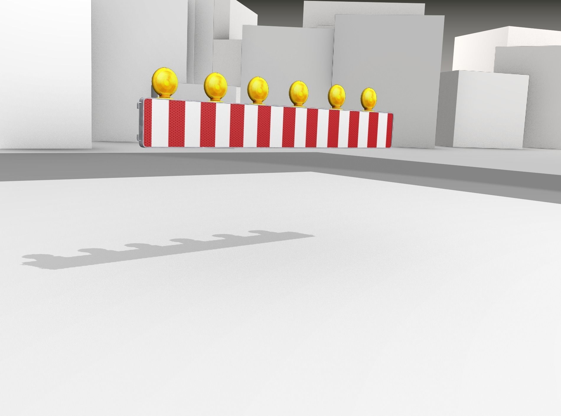 Construction Barrier 4 with warning lights 600-35 250x2000mm Low-poly 3D model_43