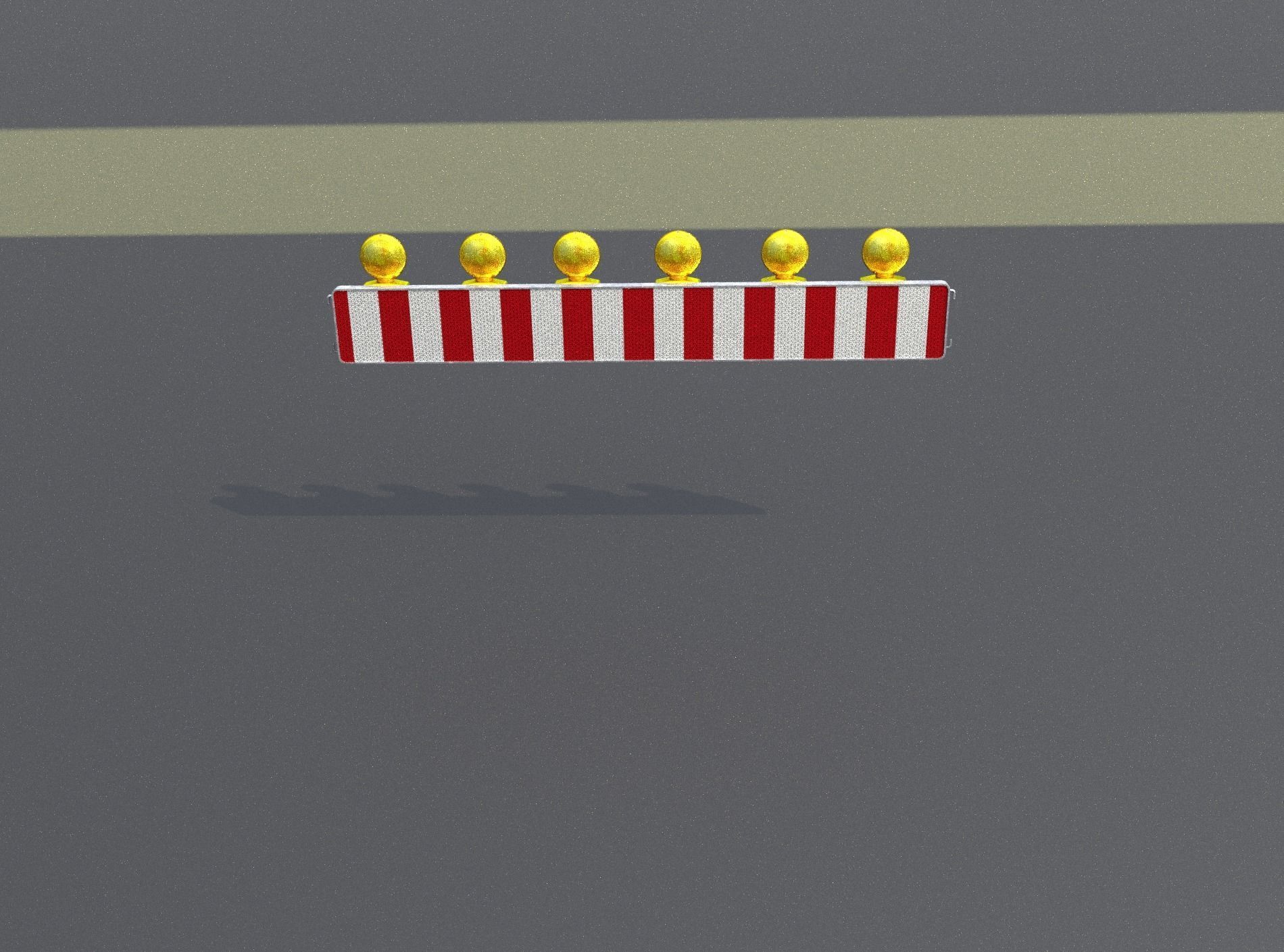 Construction Barrier 4 with warning lights 600-35 250x2000mm Low-poly 3D model_50