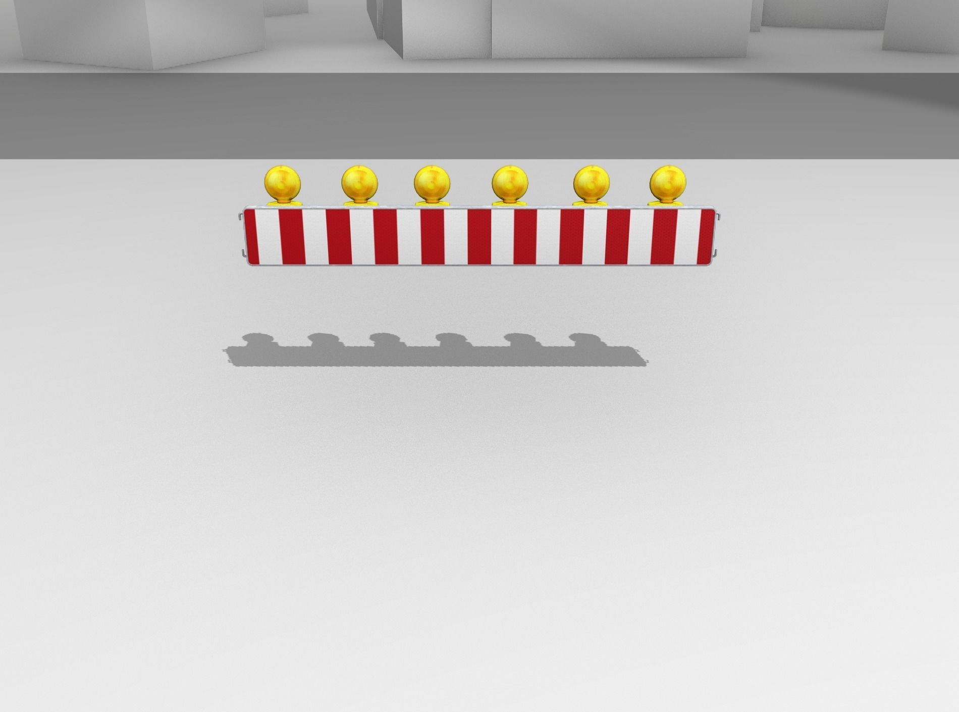 Construction Barrier 4 with warning lights 600-35 250x2000mm Low-poly 3D model_2