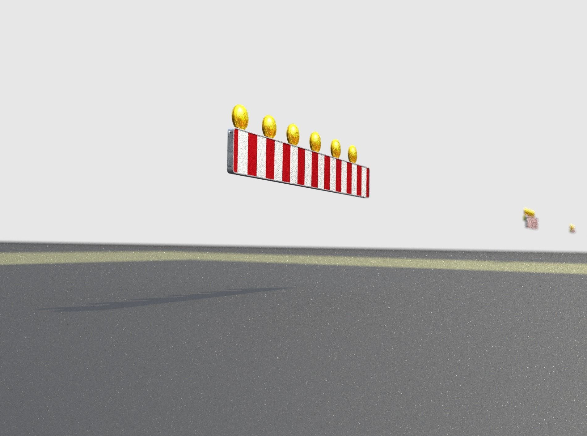 Construction Barrier 4 with warning lights 600-35 250x2000mm Low-poly 3D model_40