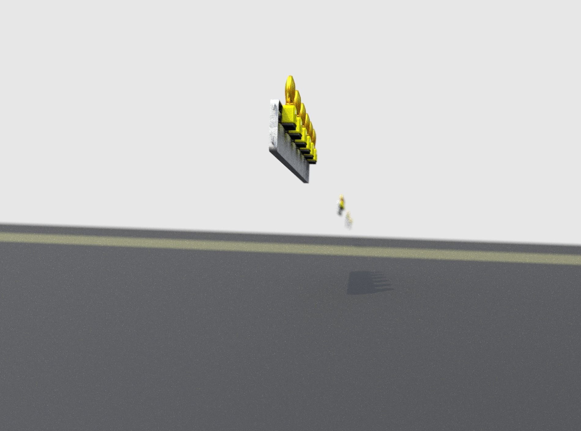 Construction Barrier 4 with warning lights 600-35 250x2000mm Low-poly 3D model_14