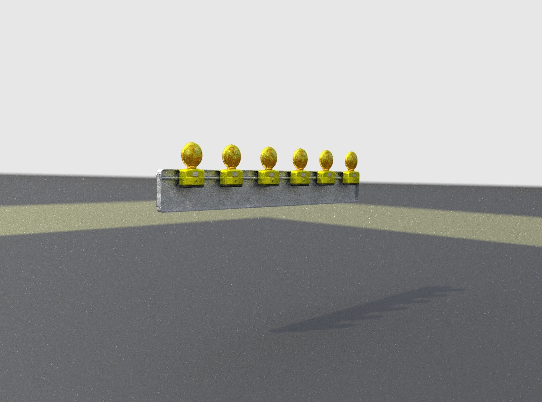 Construction Barrier 4 with warning lights 600-35 250x2000mm Low-poly 3D model_20