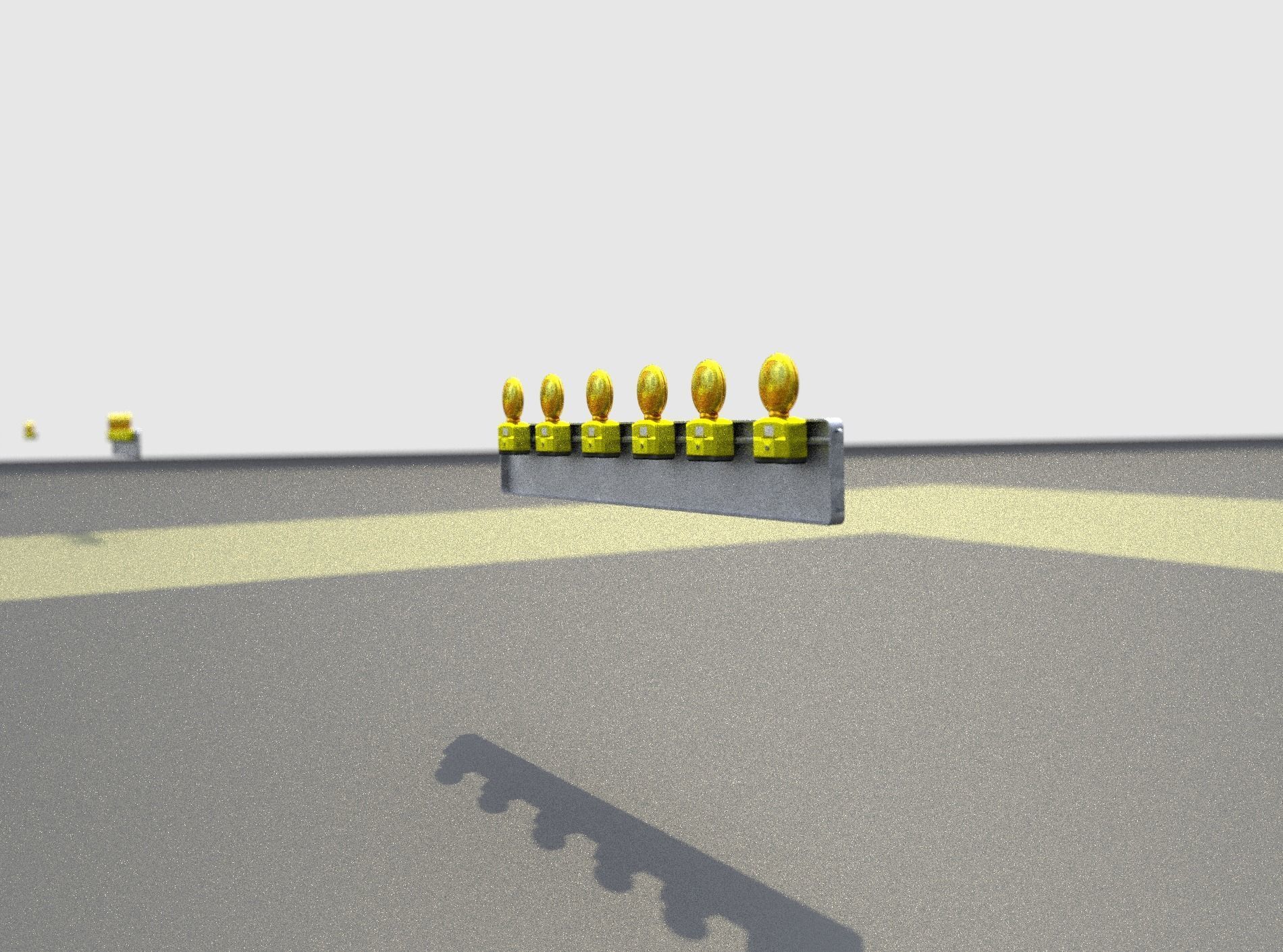 Construction Barrier 4 with warning lights 600-35 250x2000mm Low-poly 3D model_32