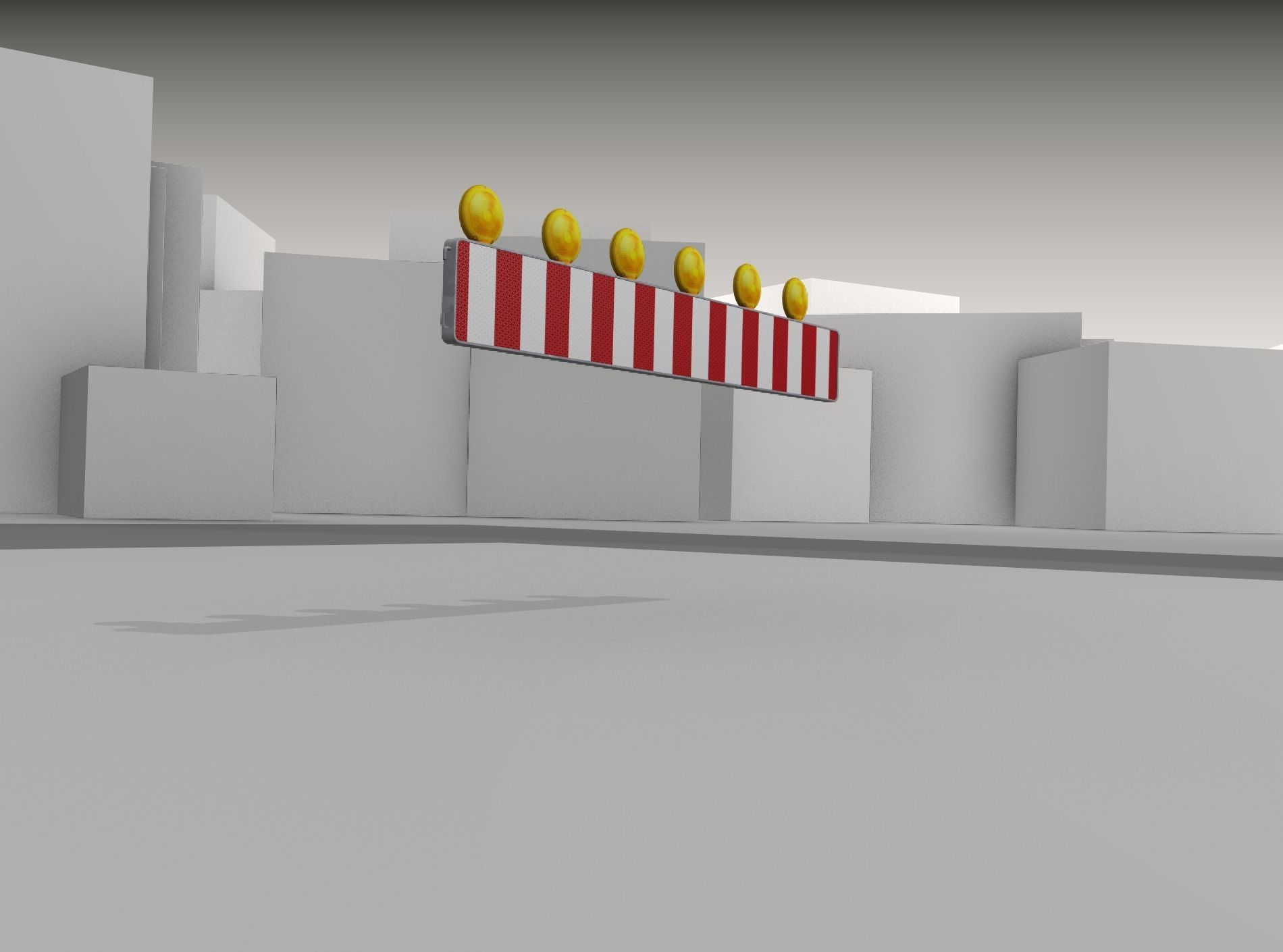 Construction Barrier 4 with warning lights 600-35 250x2000mm Low-poly 3D model_41