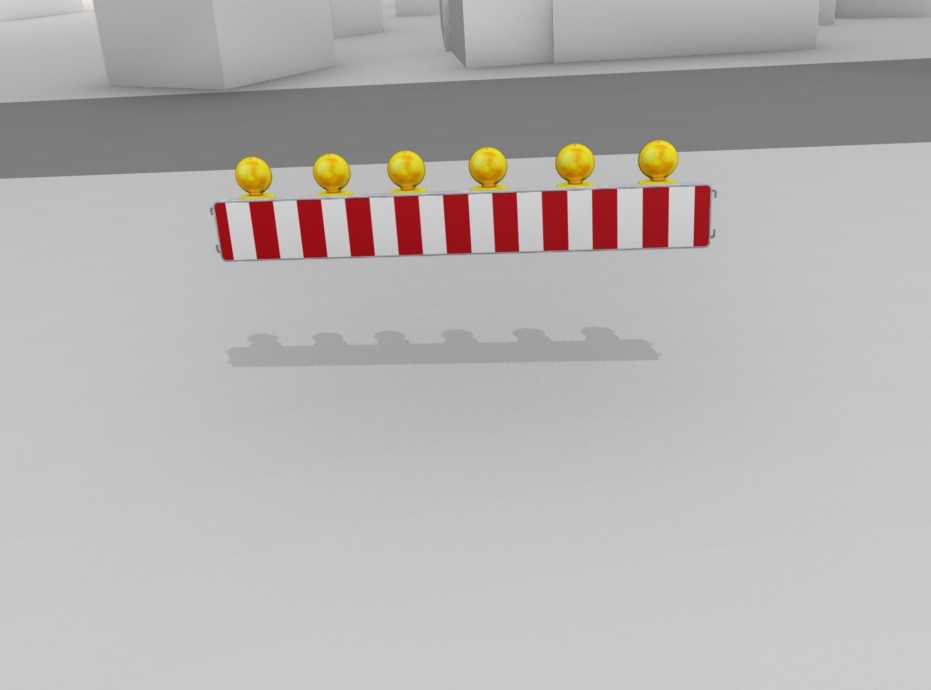 Construction Barrier 4 with warning lights 600-35 250x2000mm Low-poly 3D model_49
