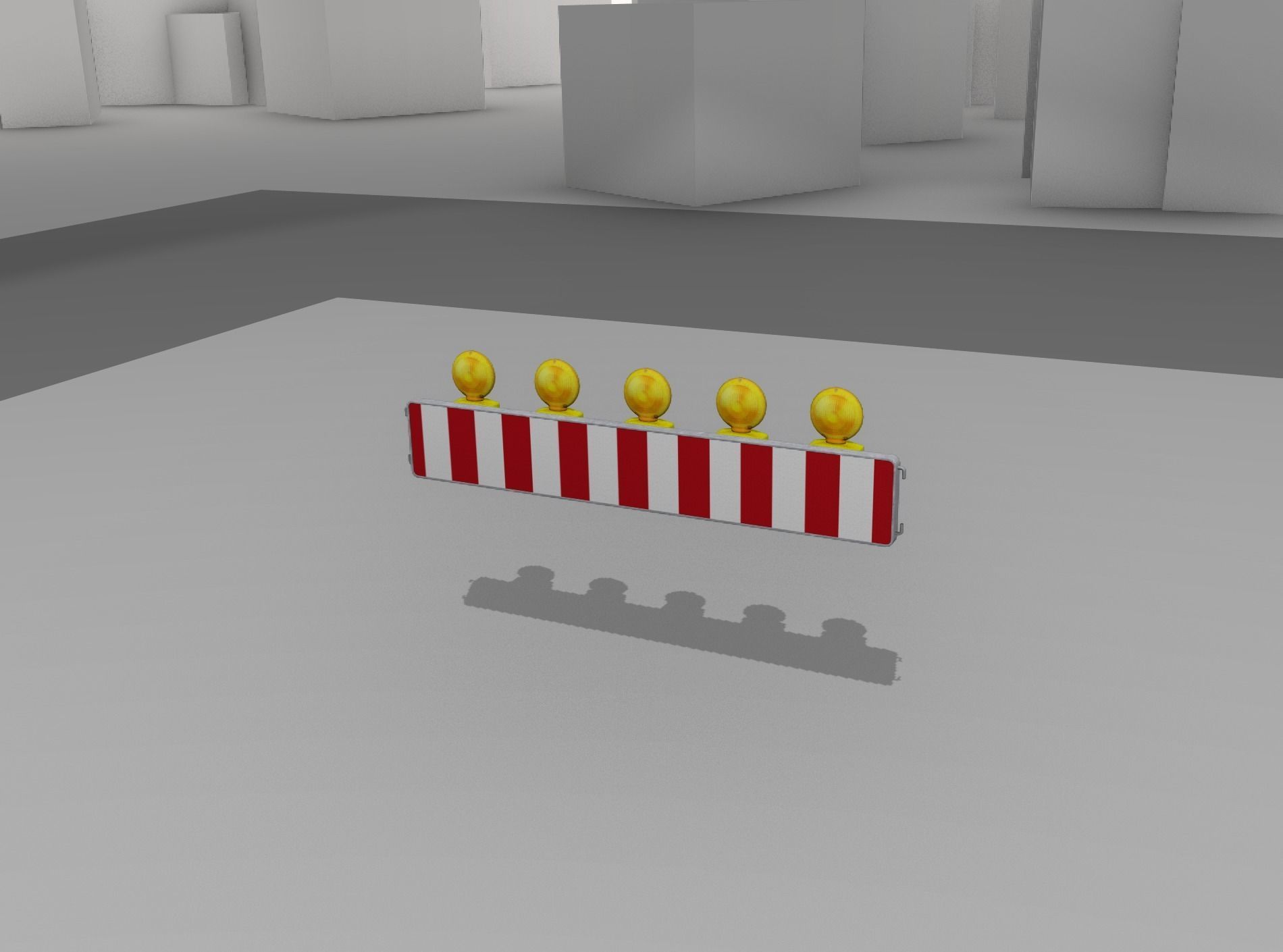 Construction Barrier 4 with warning lights 600-34 250x1600mm Low-poly 3D model_7