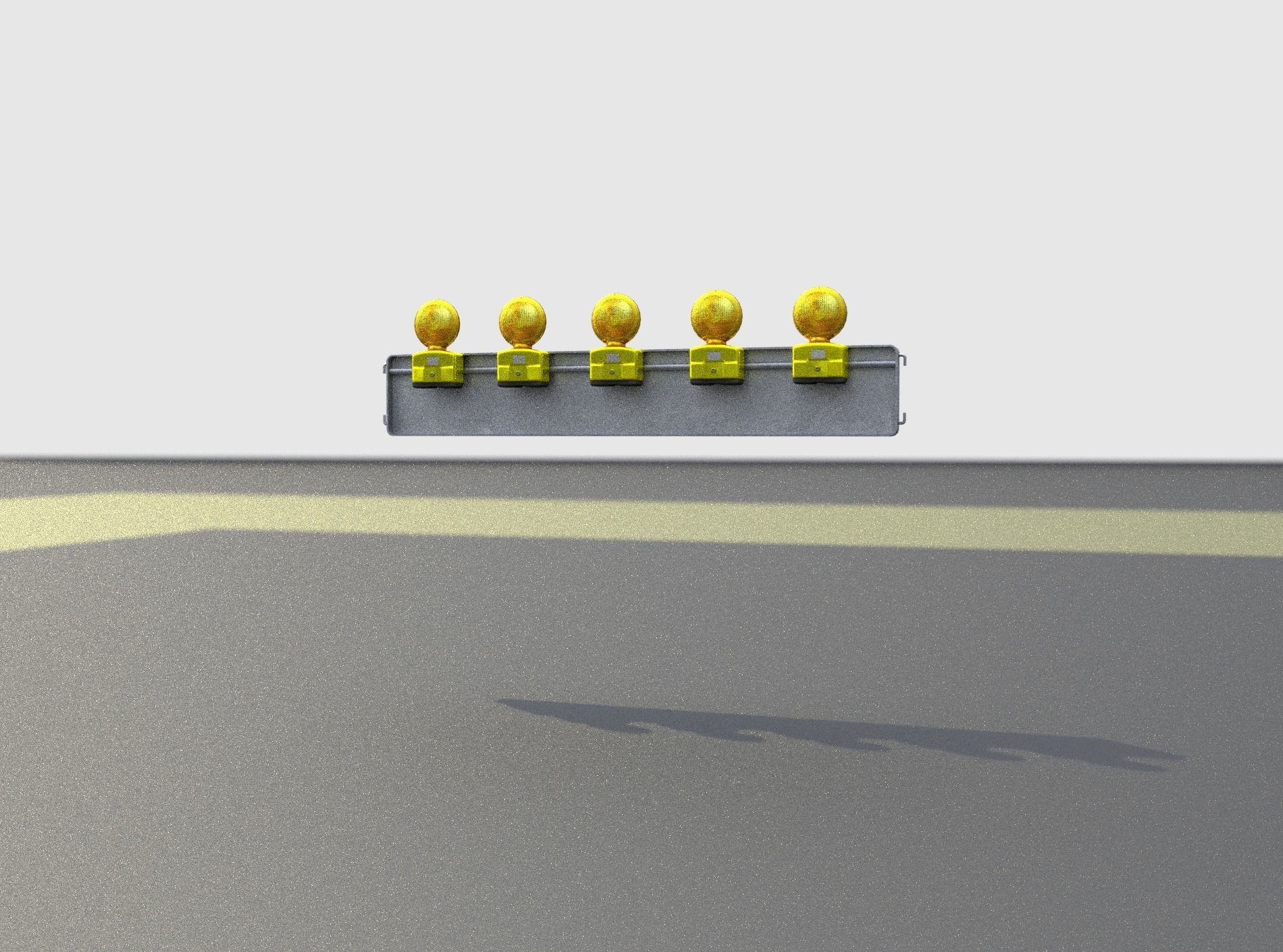 Construction Barrier 4 with warning lights 600-34 250x1600mm Low-poly 3D model_28