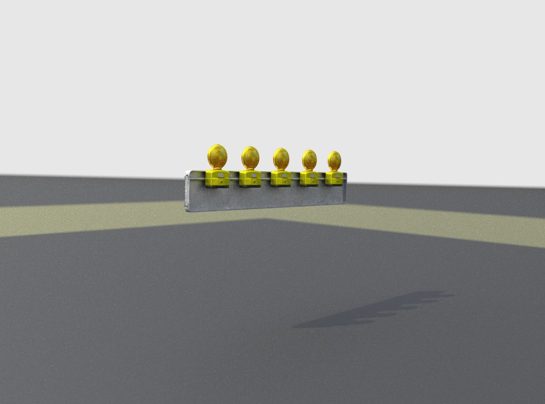 Construction Barrier 4 with warning lights 600-34 250x1600mm Low-poly 3D model_20