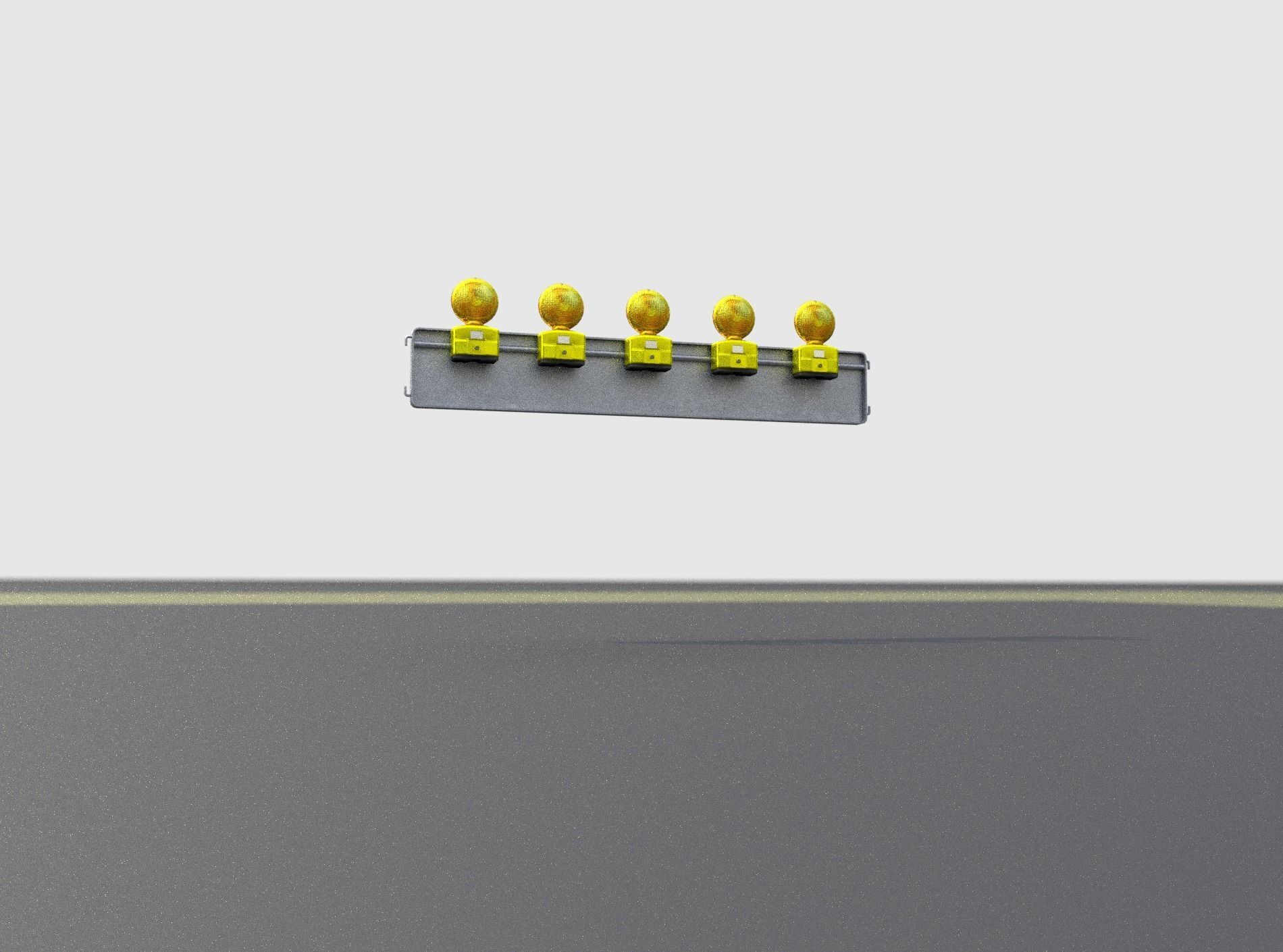 Construction Barrier 4 with warning lights 600-34 250x1600mm Low-poly 3D model_24