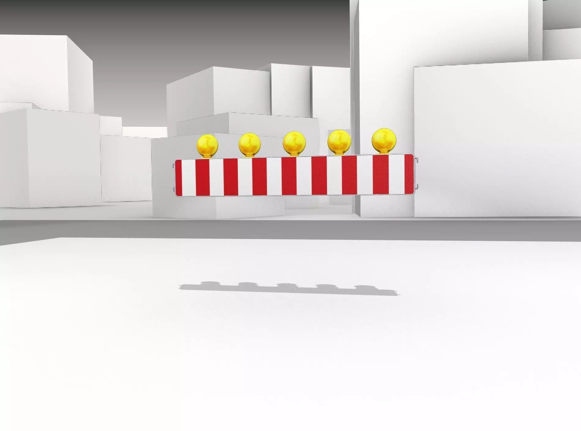 Construction Barrier 4 with warning lights 600-34 250x1600mm Low-poly 3D model_0