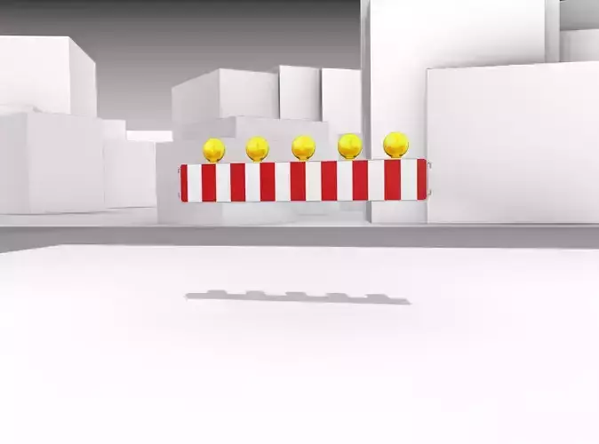 Construction Barrier 4 with warning lights 600-34 250x1600mm Low-poly 3D model