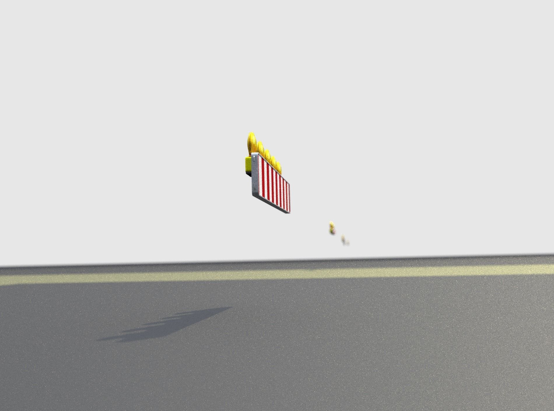 Construction Barrier 4 with warning lights 600-34 250x1600mm Low-poly 3D model_36