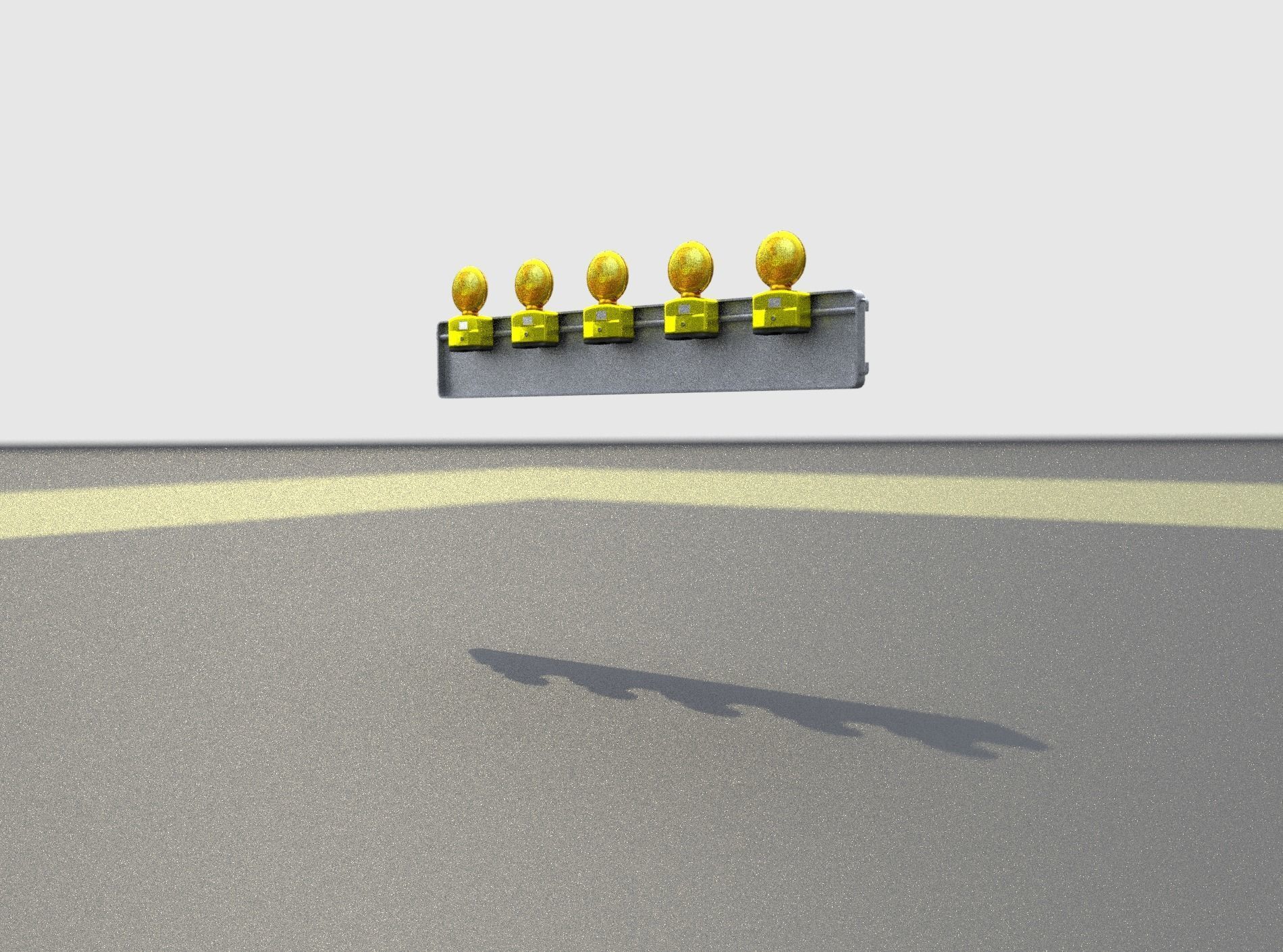 Construction Barrier 4 with warning lights 600-34 250x1600mm Low-poly 3D model_30