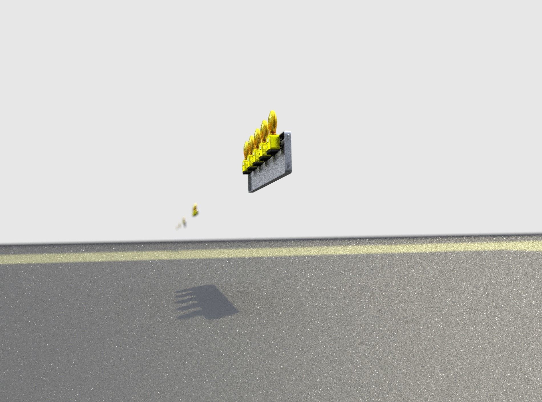 Construction Barrier 4 with warning lights 600-34 250x1600mm Low-poly 3D model_34