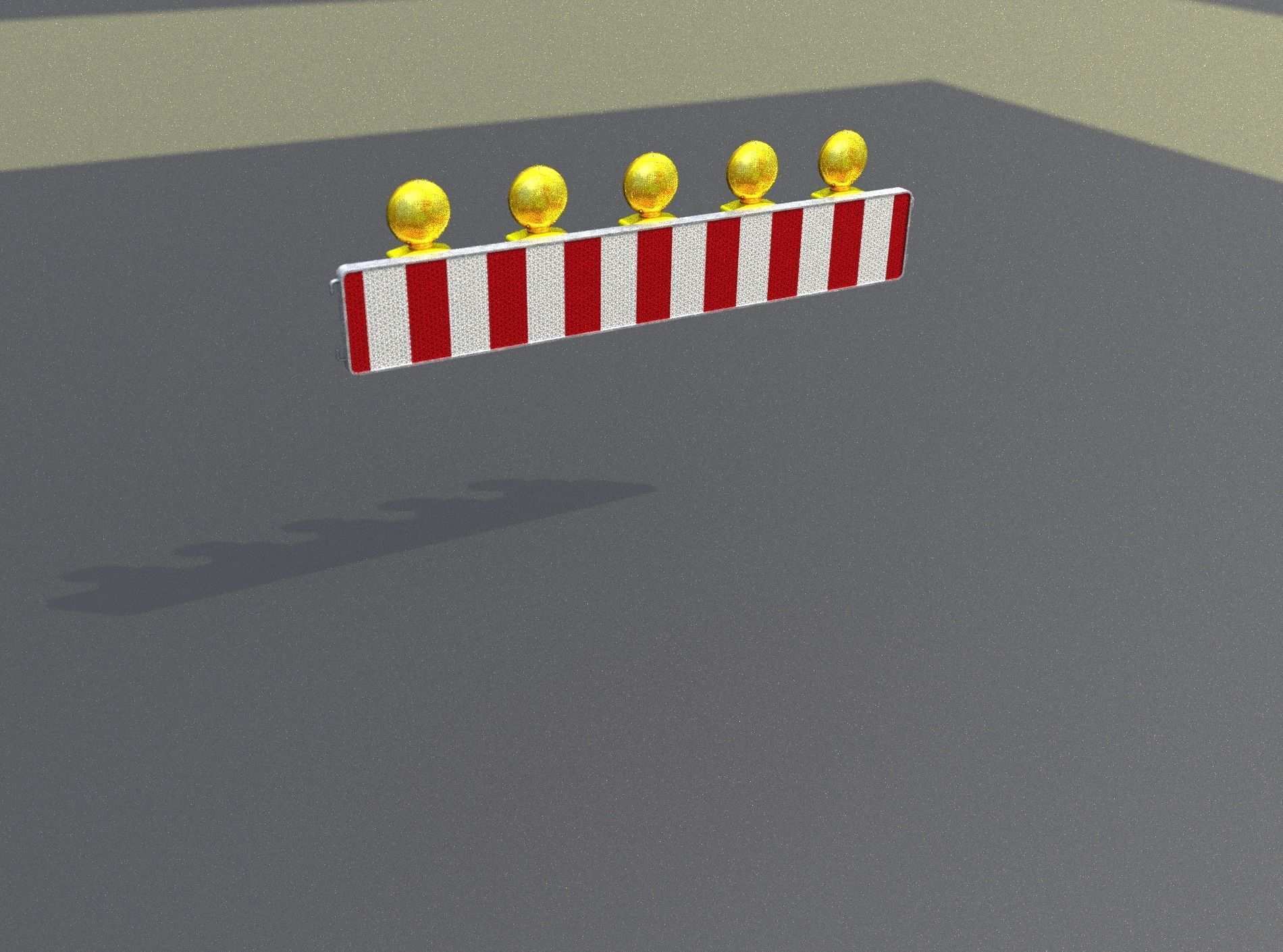 Construction Barrier 4 with warning lights 600-34 250x1600mm Low-poly 3D model_44