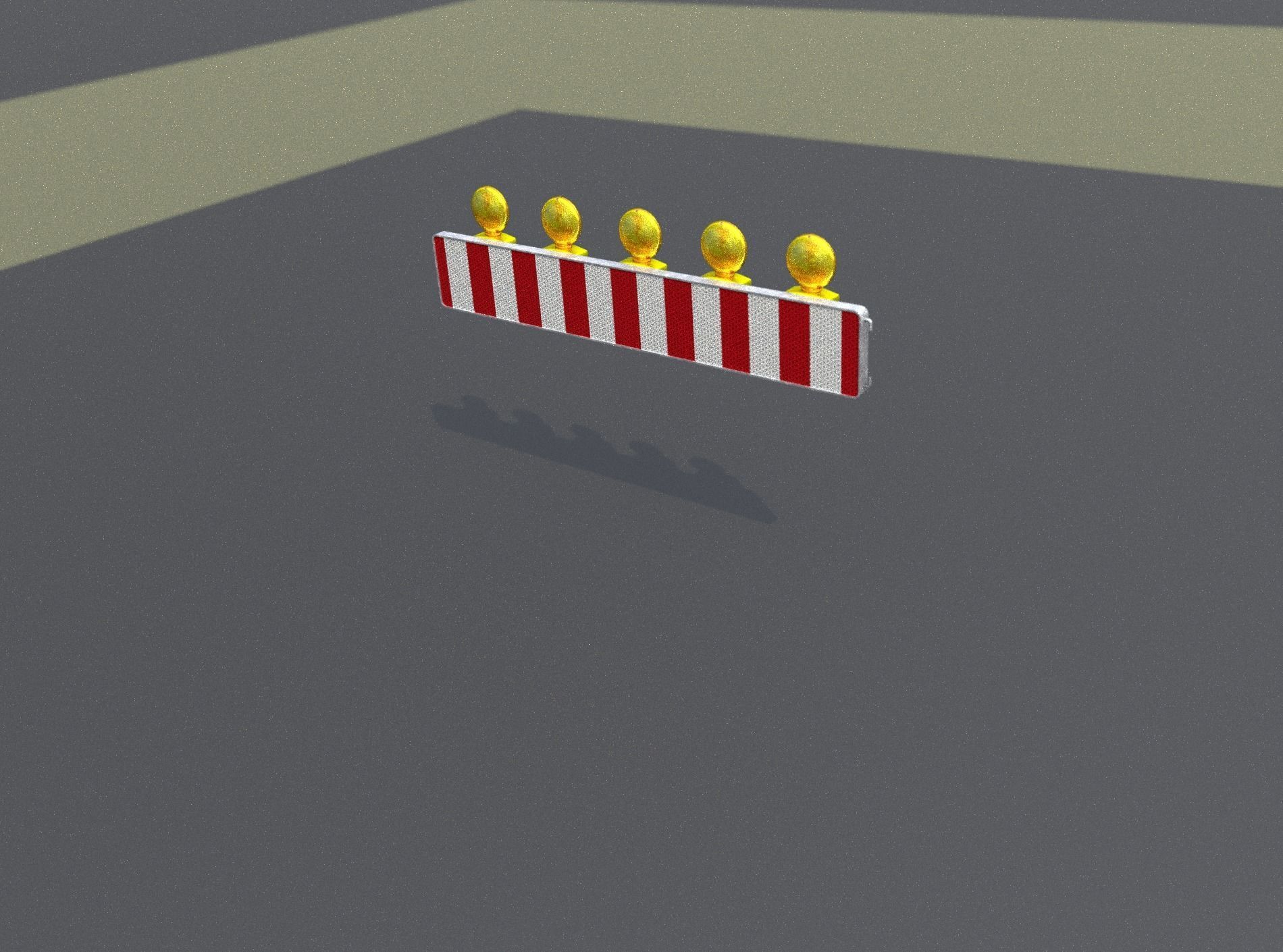 Construction Barrier 4 with warning lights 600-34 250x1600mm Low-poly 3D model_8