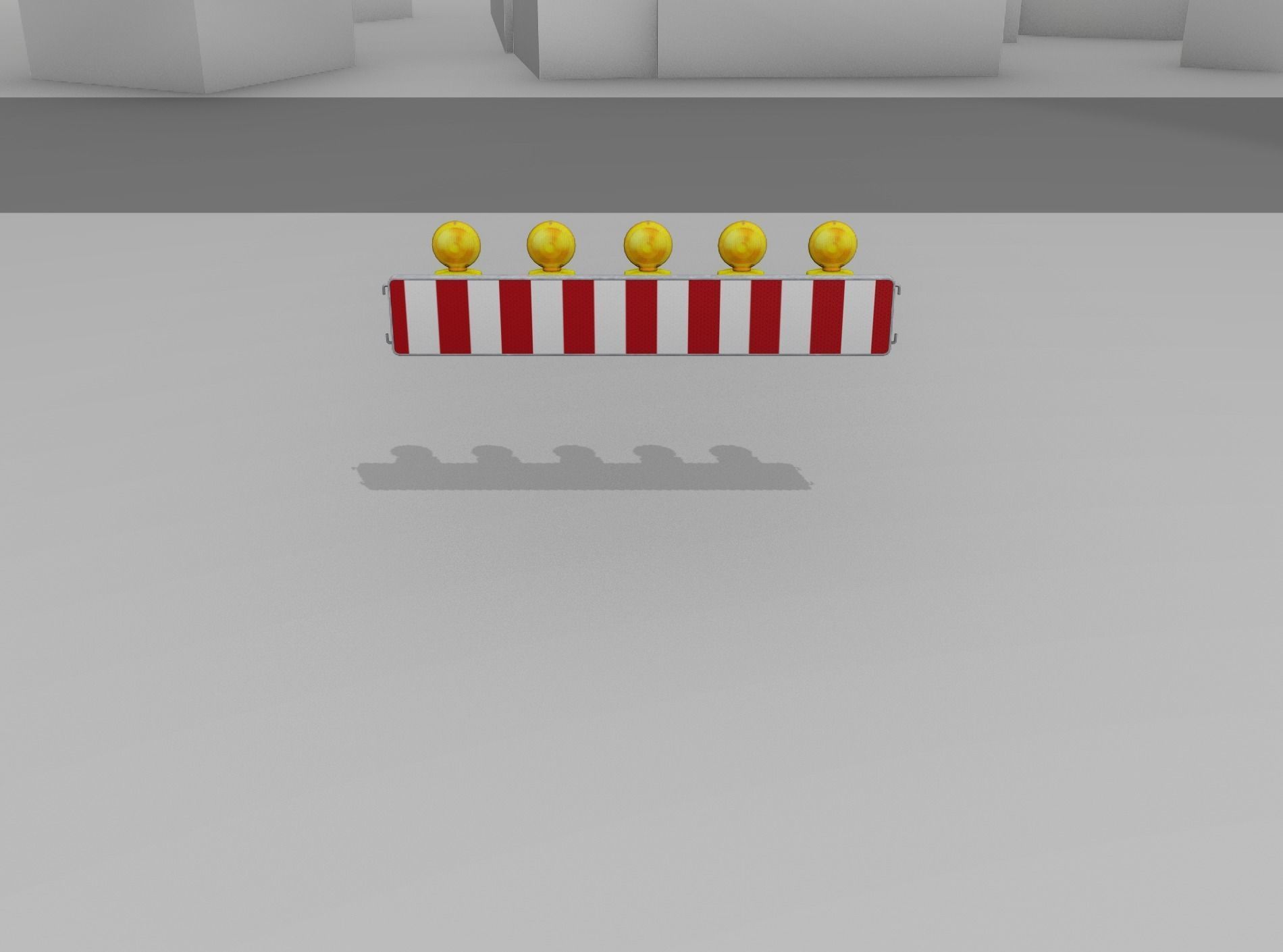 Construction Barrier 4 with warning lights 600-34 250x1600mm Low-poly 3D model_2