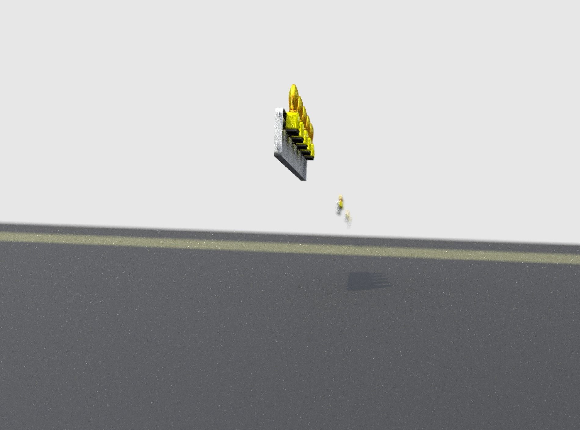 Construction Barrier 4 with warning lights 600-34 250x1600mm Low-poly 3D model_14