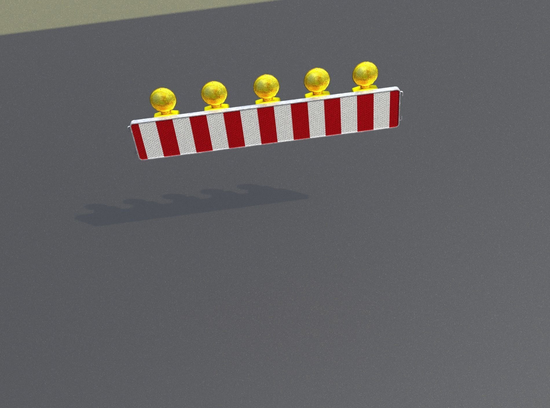 Construction Barrier 4 with warning lights 600-34 250x1600mm Low-poly 3D model_46