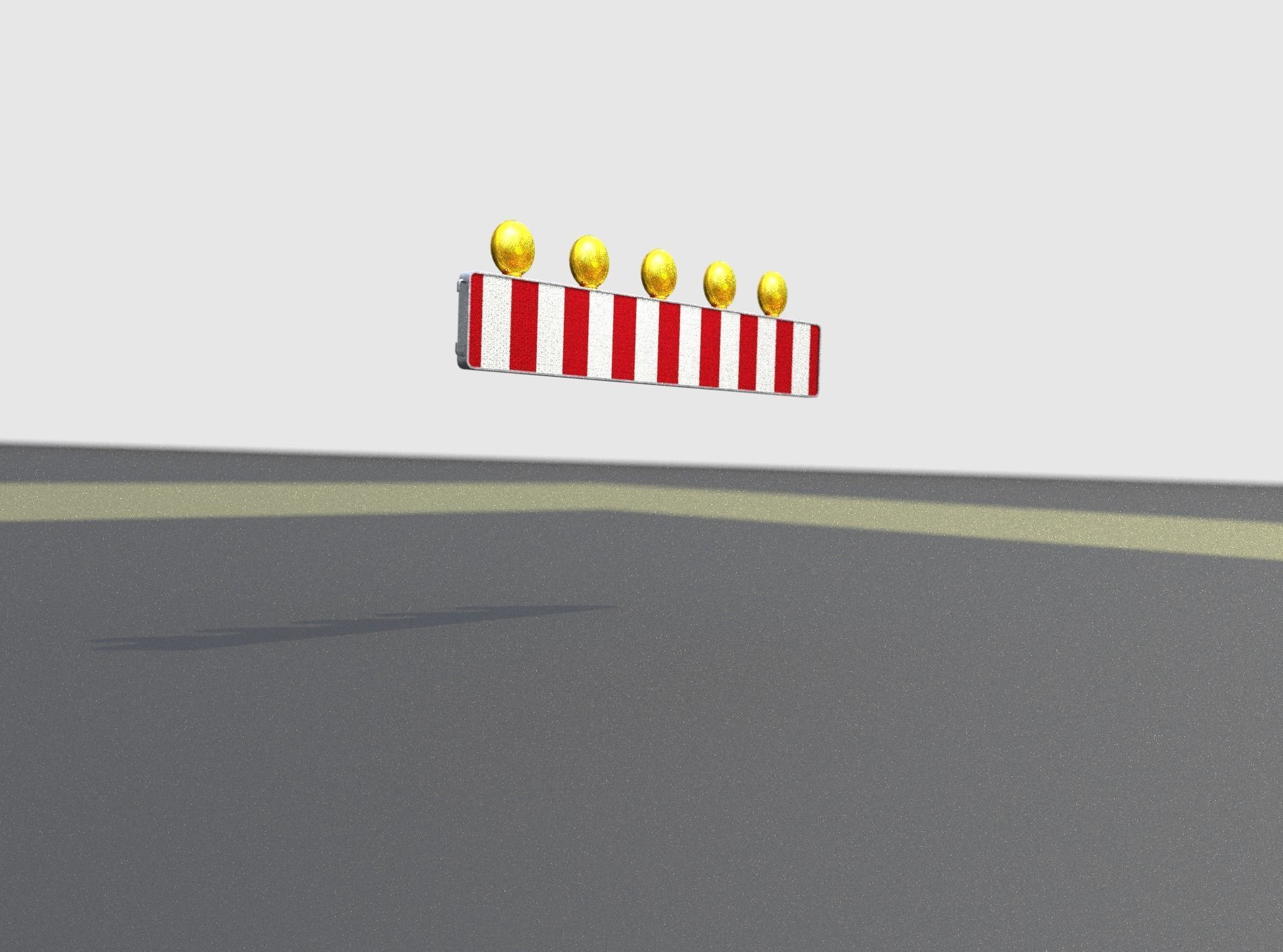 Construction Barrier 4 with warning lights 600-34 250x1600mm Low-poly 3D model_42