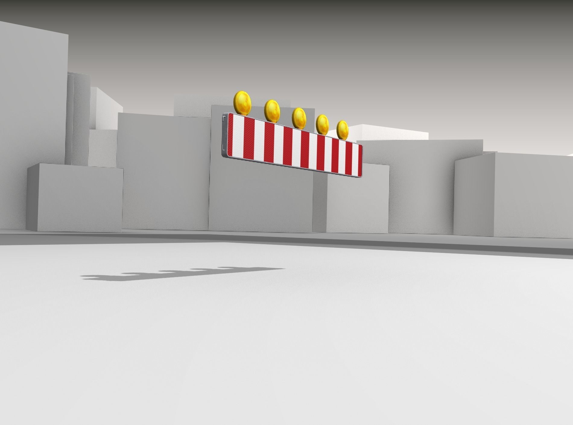 Construction Barrier 4 with warning lights 600-34 250x1600mm Low-poly 3D model_41