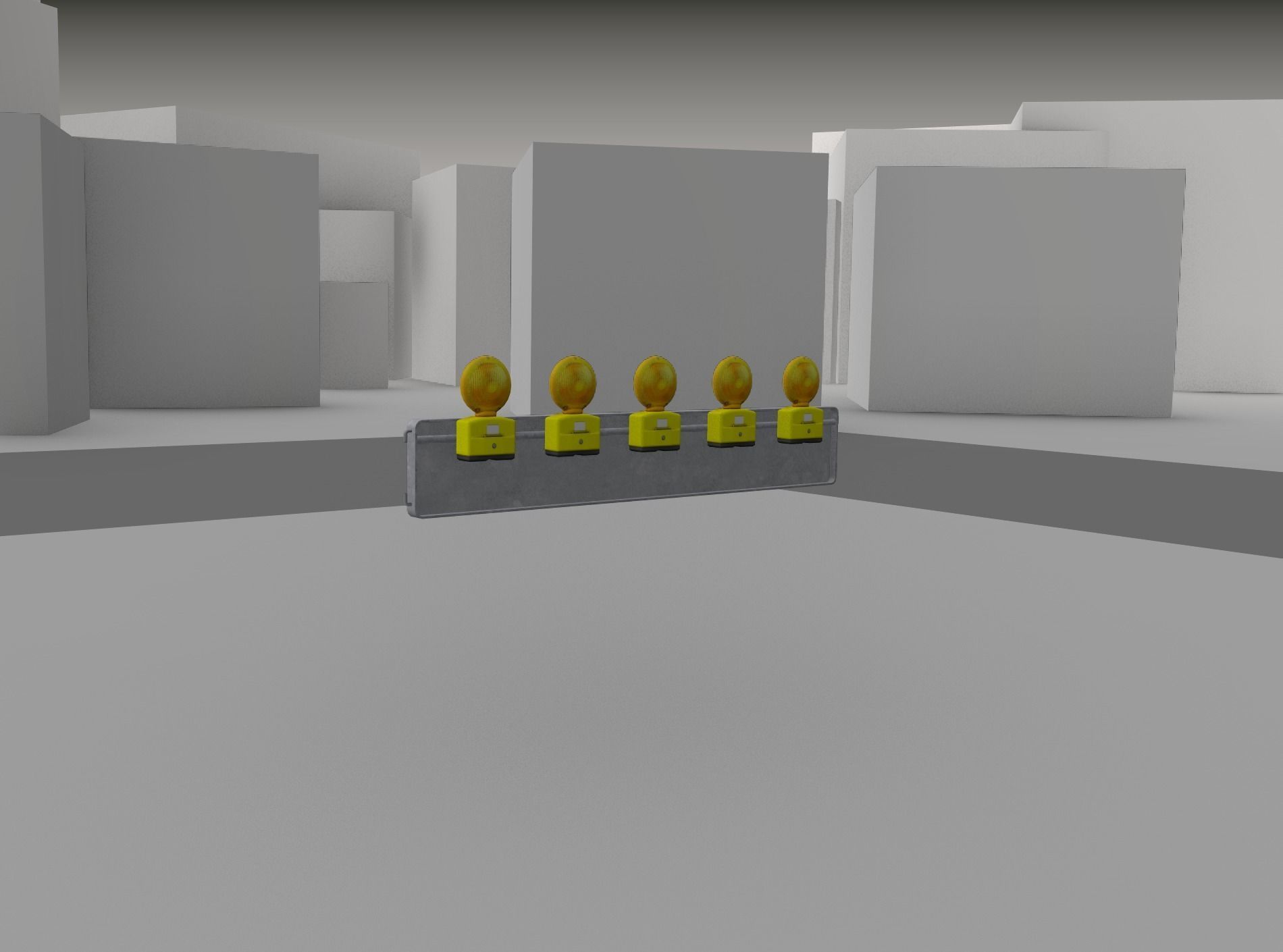 Construction Barrier 4 with warning lights 600-34 250x1600mm Low-poly 3D model_21