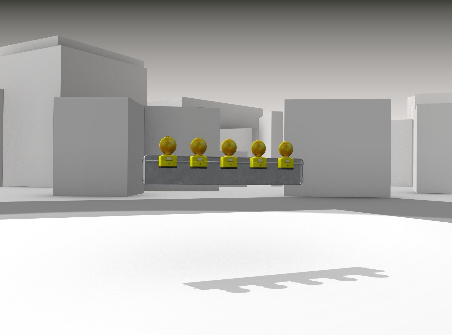 Construction Barrier 4 with warning lights 600-34 250x1600mm Low-poly 3D model_23