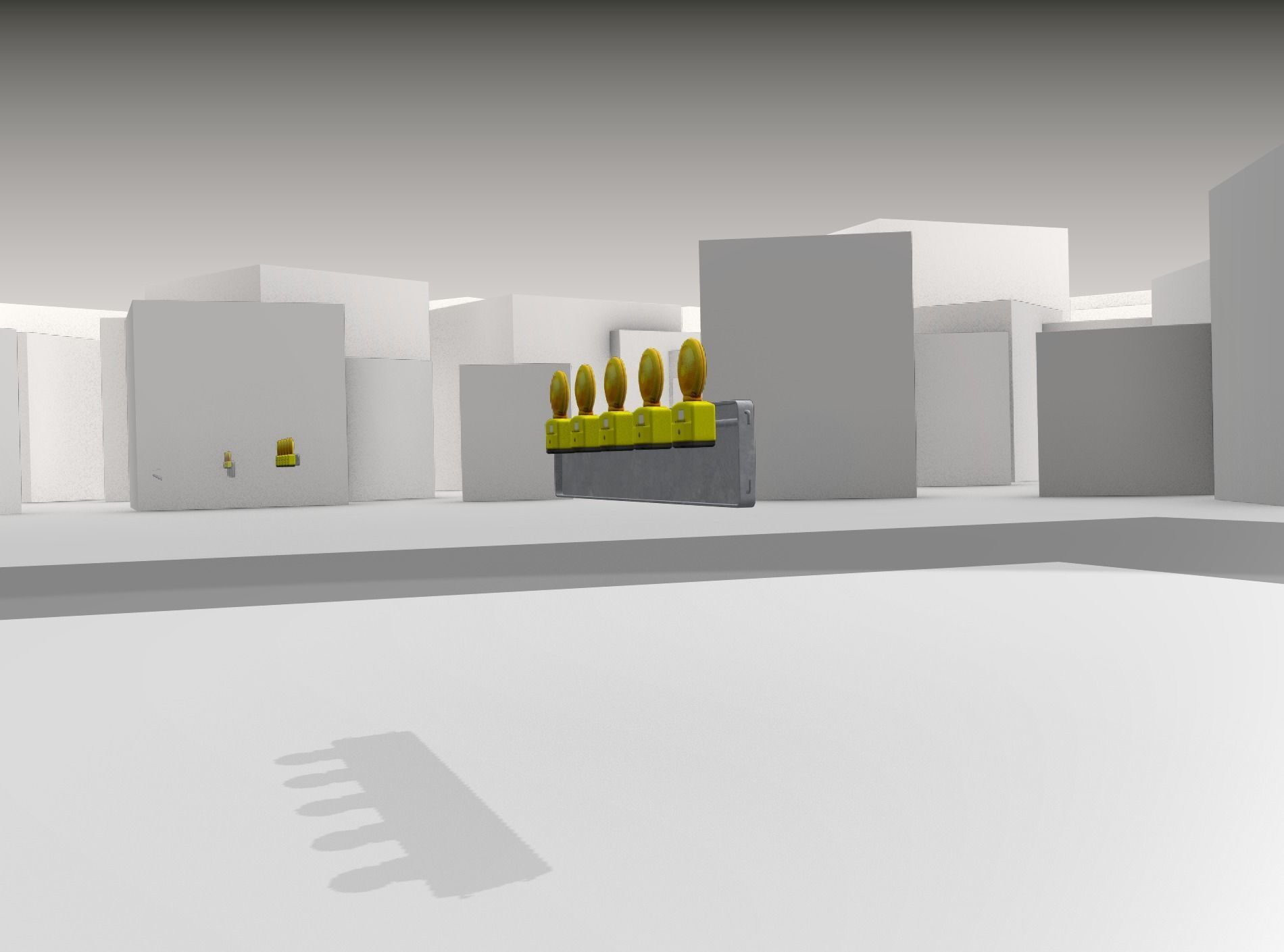 Construction Barrier 4 with warning lights 600-34 250x1600mm Low-poly 3D model_33