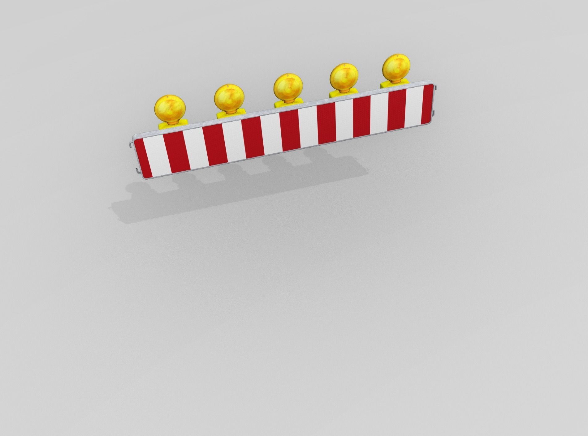 Construction Barrier 4 with warning lights 600-34 250x1600mm Low-poly 3D model_45