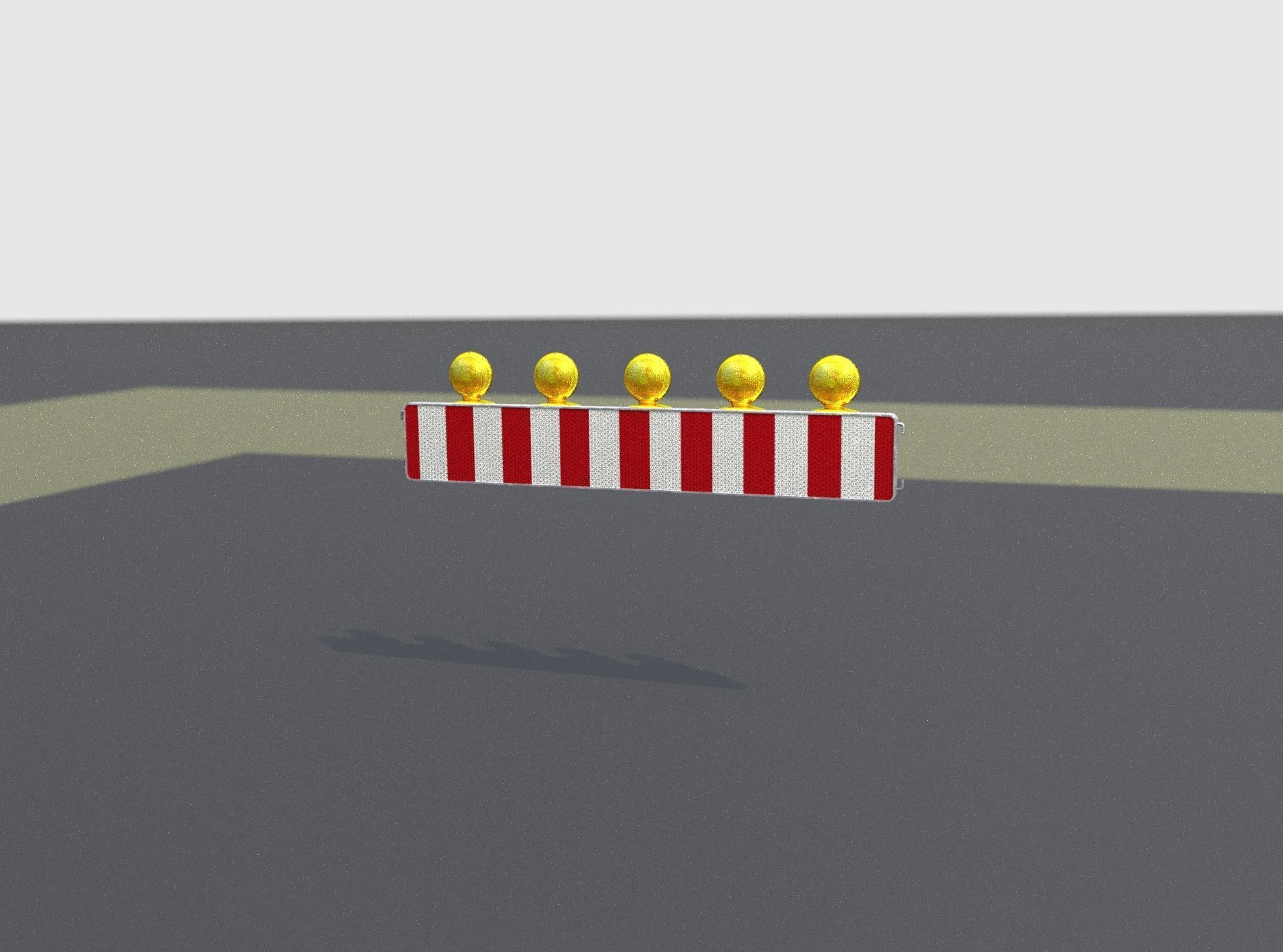 Construction Barrier 4 with warning lights 600-34 250x1600mm Low-poly 3D model_6