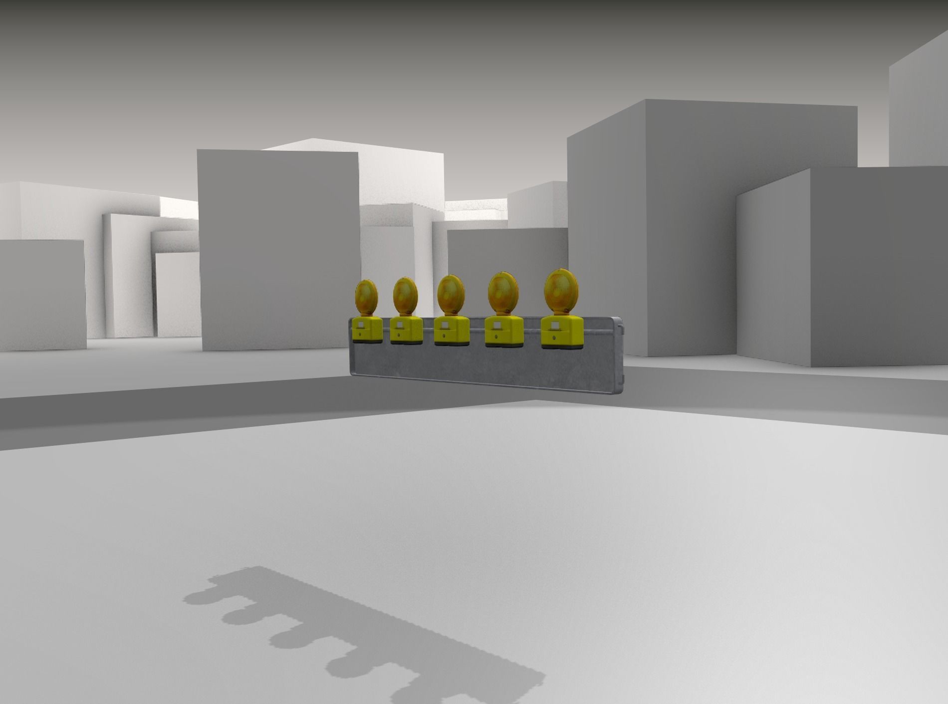 Construction Barrier 4 with warning lights 600-34 250x1600mm Low-poly 3D model_31