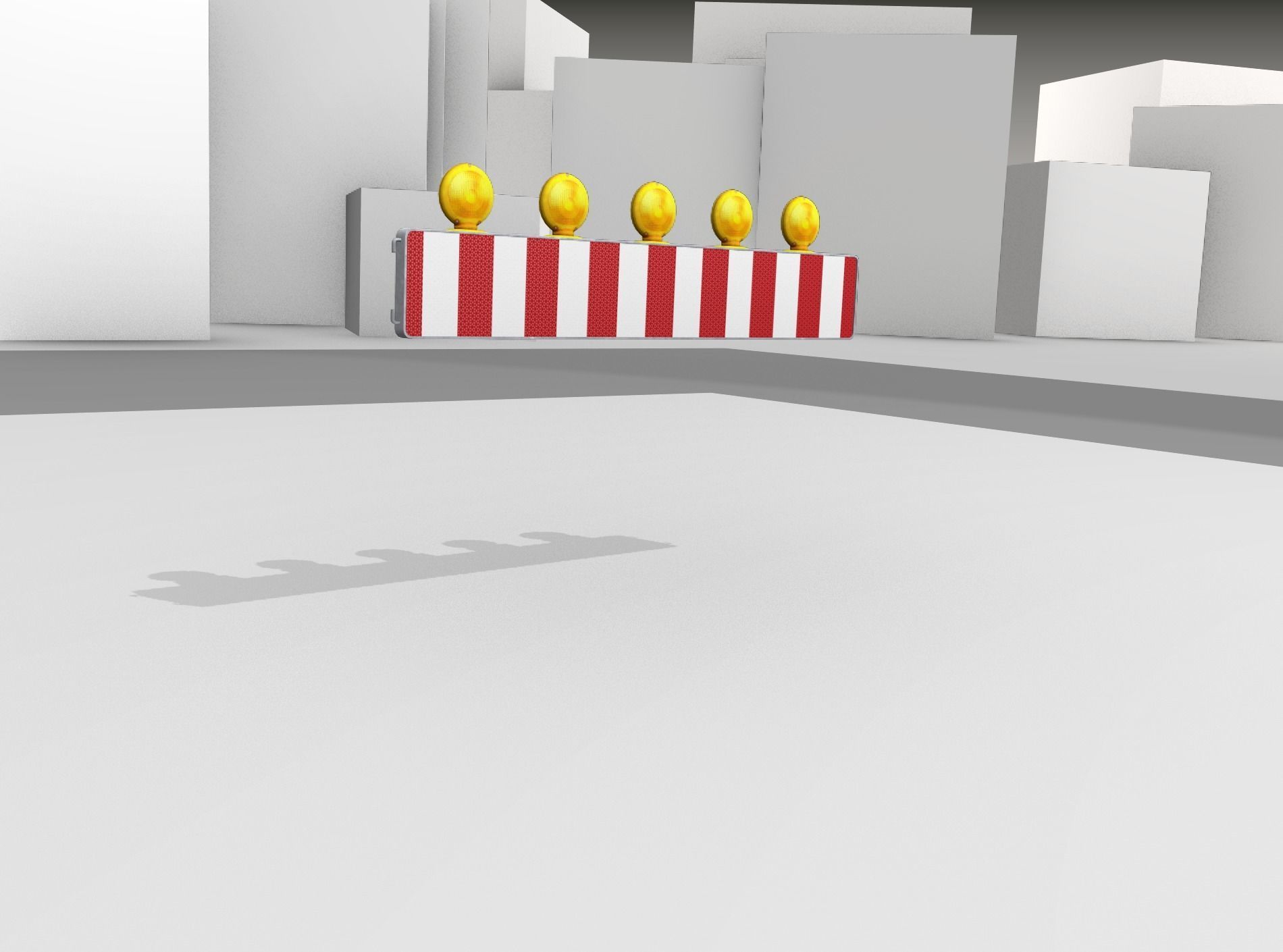 Construction Barrier 4 with warning lights 600-34 250x1600mm Low-poly 3D model_43