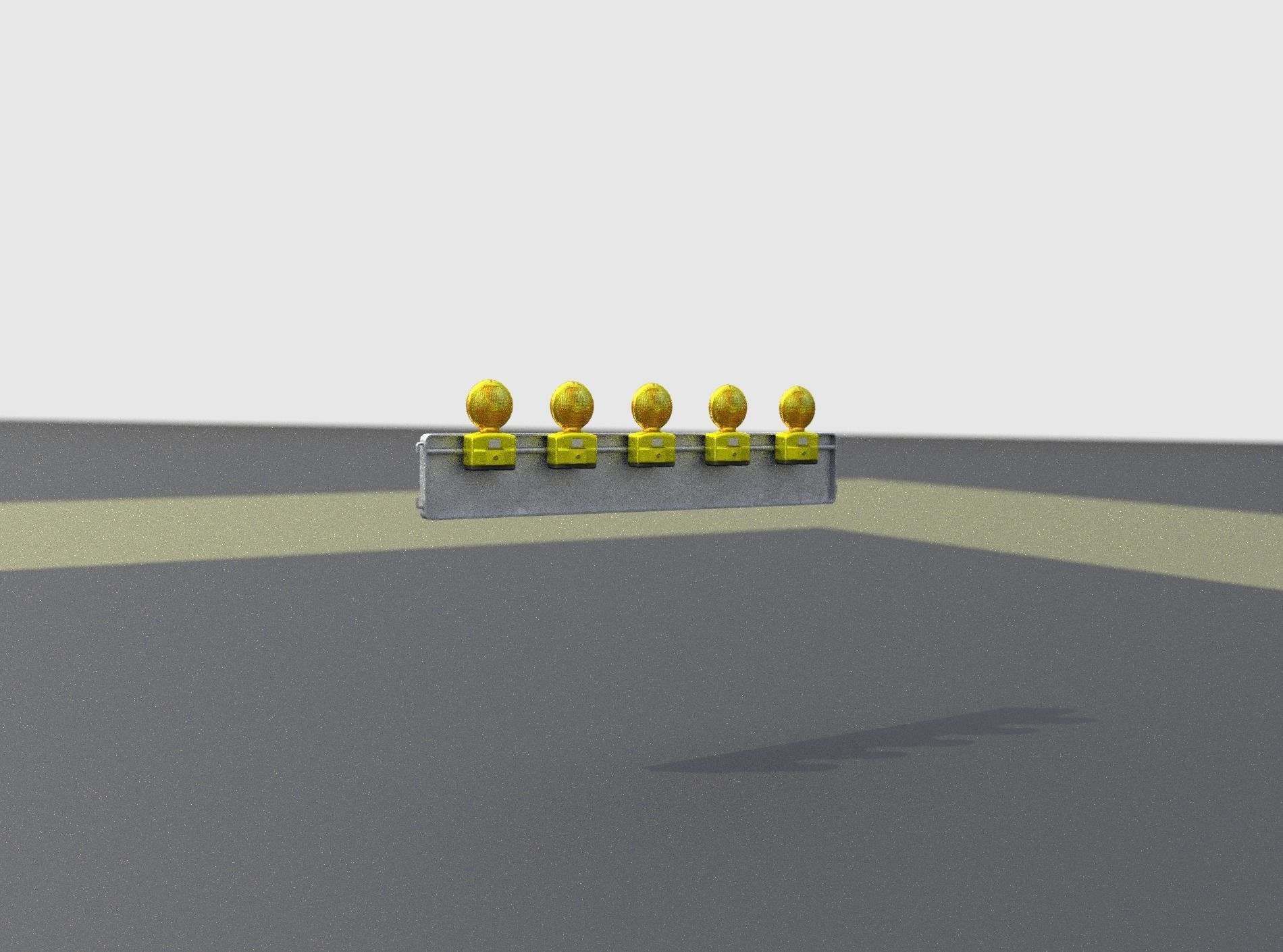 Construction Barrier 4 with warning lights 600-34 250x1600mm Low-poly 3D model_22